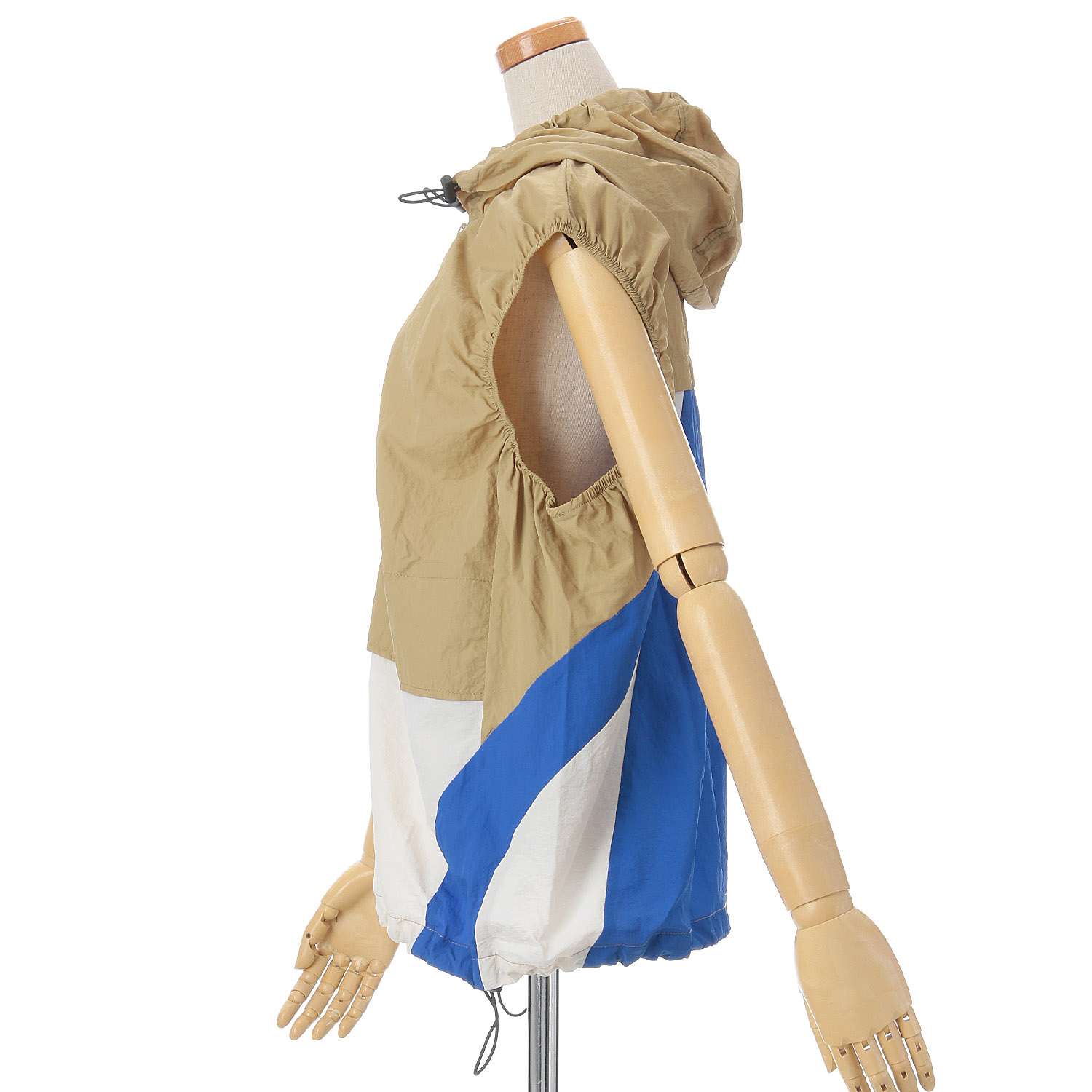 GENTIL ナイロン配色切替ベスト - 画像9