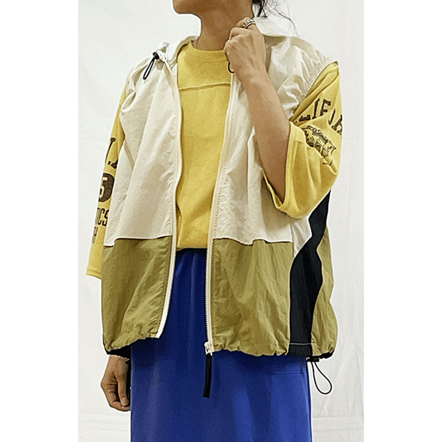 GENTIL ナイロン配色切替ベスト - 画像1