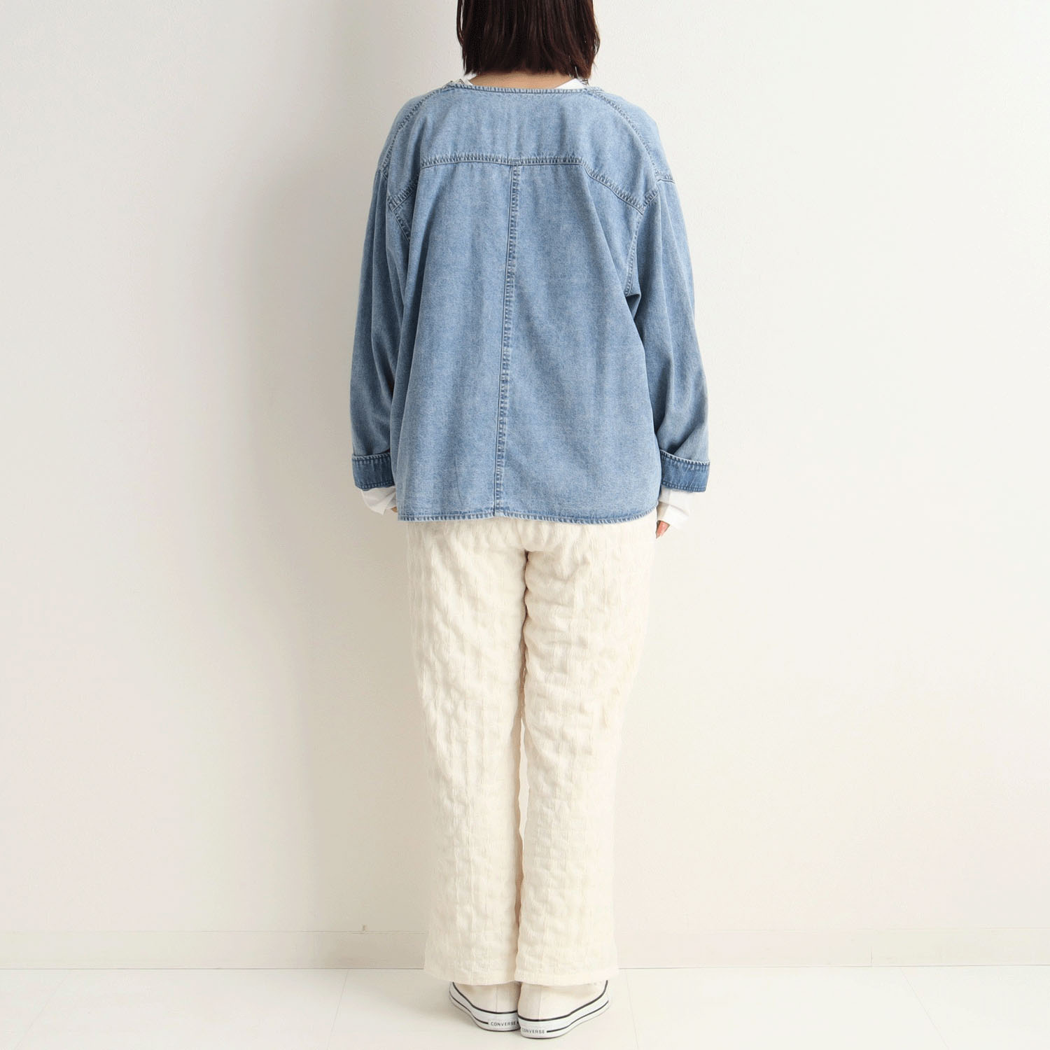 【Insta Live】le colis  6．5ozデニムノーカラージャケット - 画像4