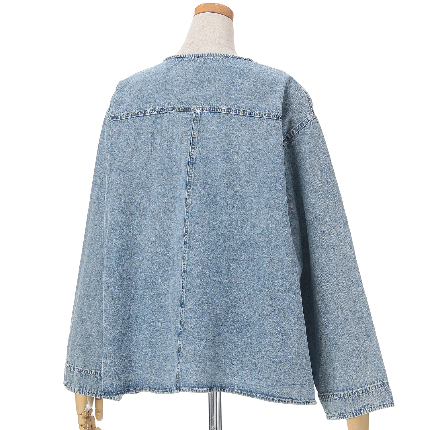 【Insta Live】le colis  6．5ozデニムノーカラージャケット - 画像7