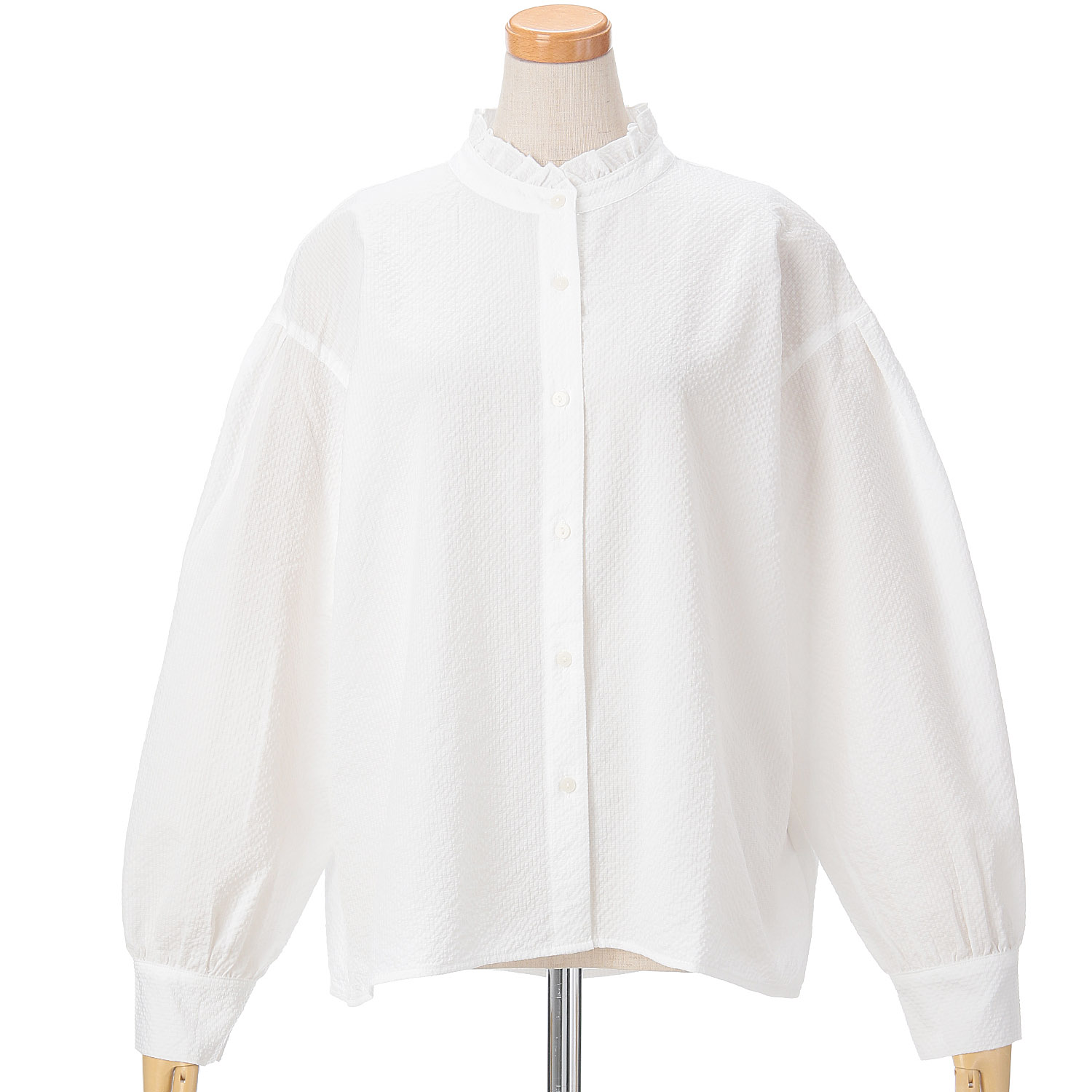 le colis  ポコポコクロスのエリフリルシャツ - 画像2