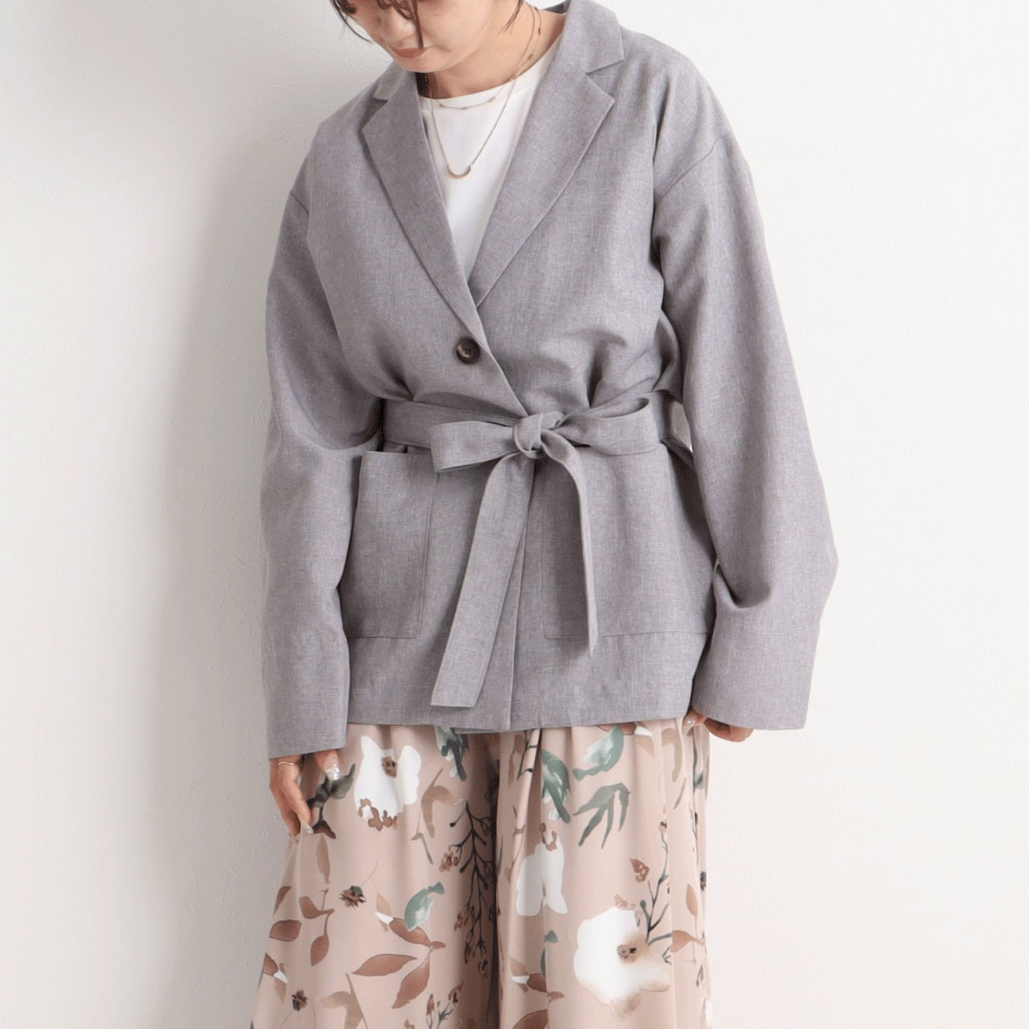 【Insta Live】MAFRAIS 麻ライクベルト付きジャケット