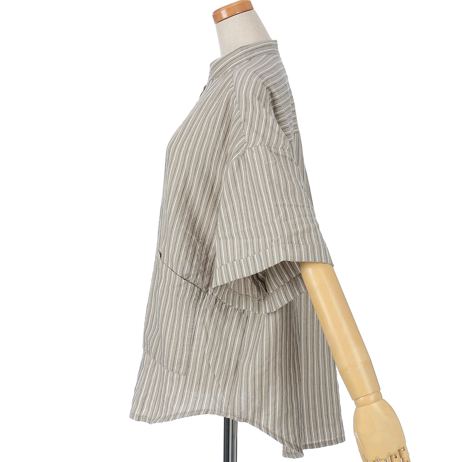 GENTIL マルチストライプポケットシャツ - 画像3