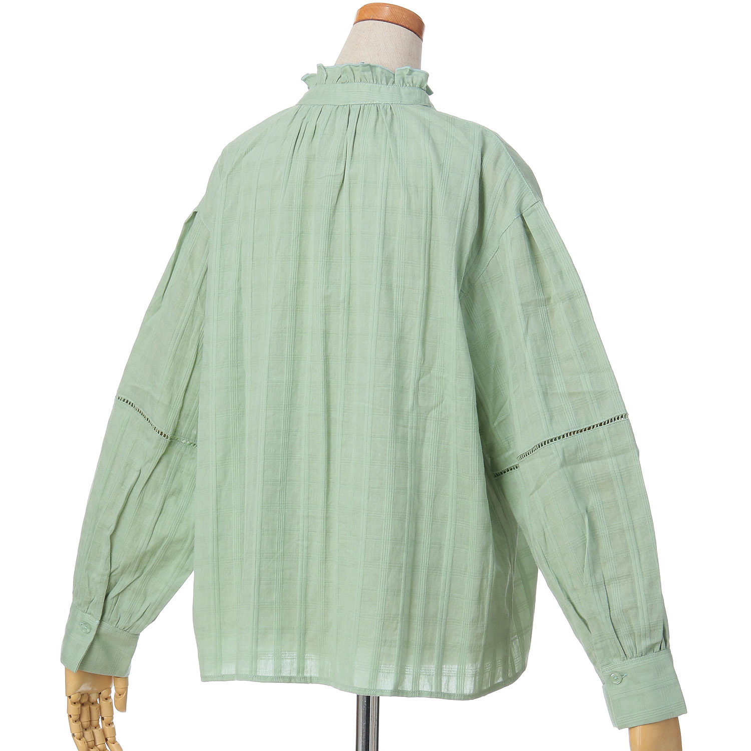 le colis チェックジャガード襟フリルシャツ - 画像5