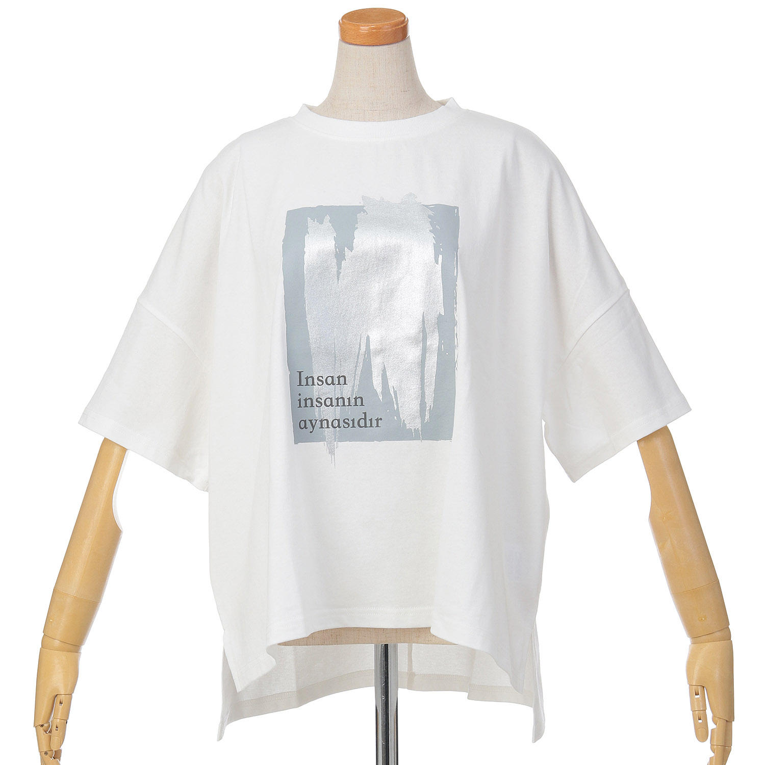 le colis ドライタッチ天竺箔プリントロゴTEE