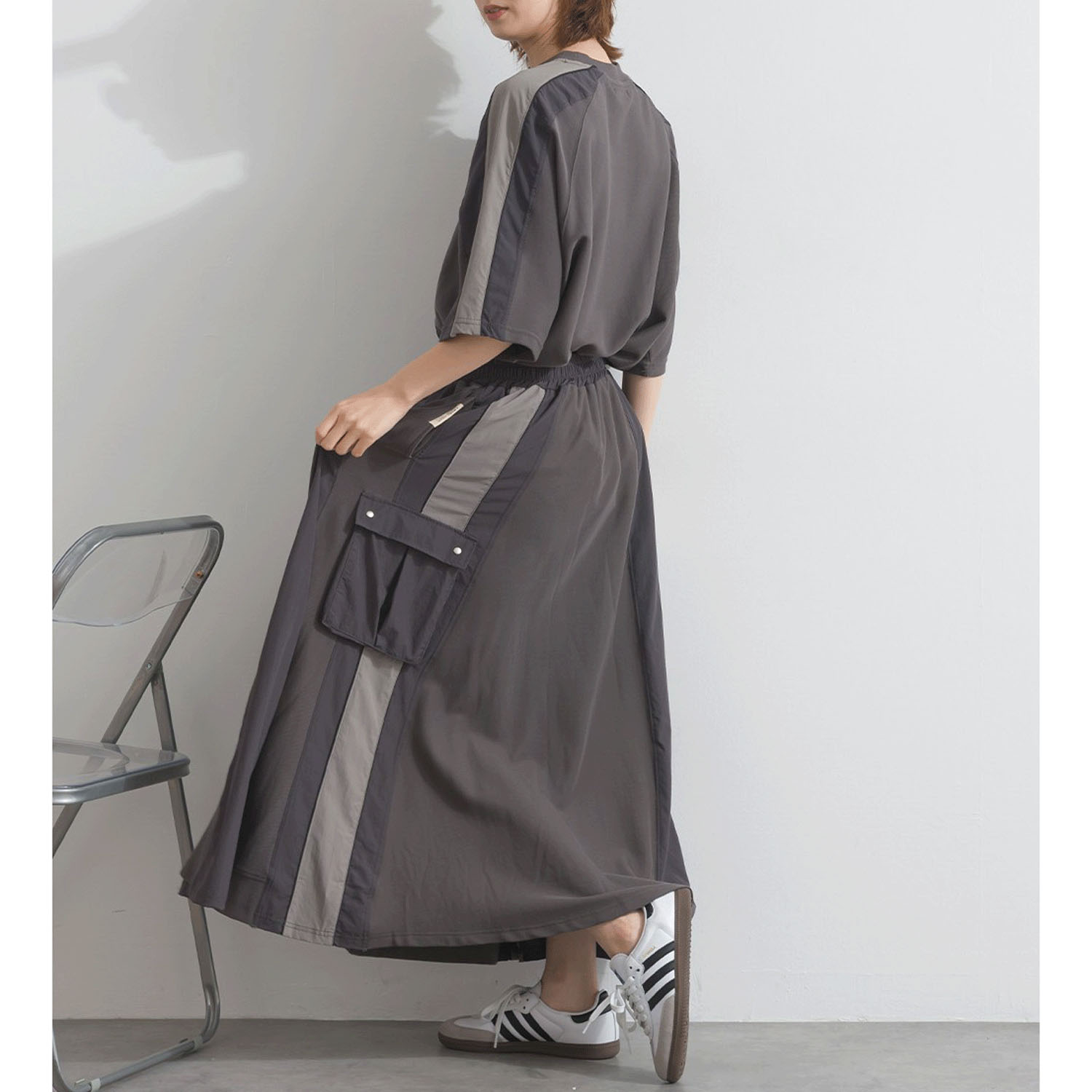 【ETONET限定】 iriey 配色ラインスカート - 画像7