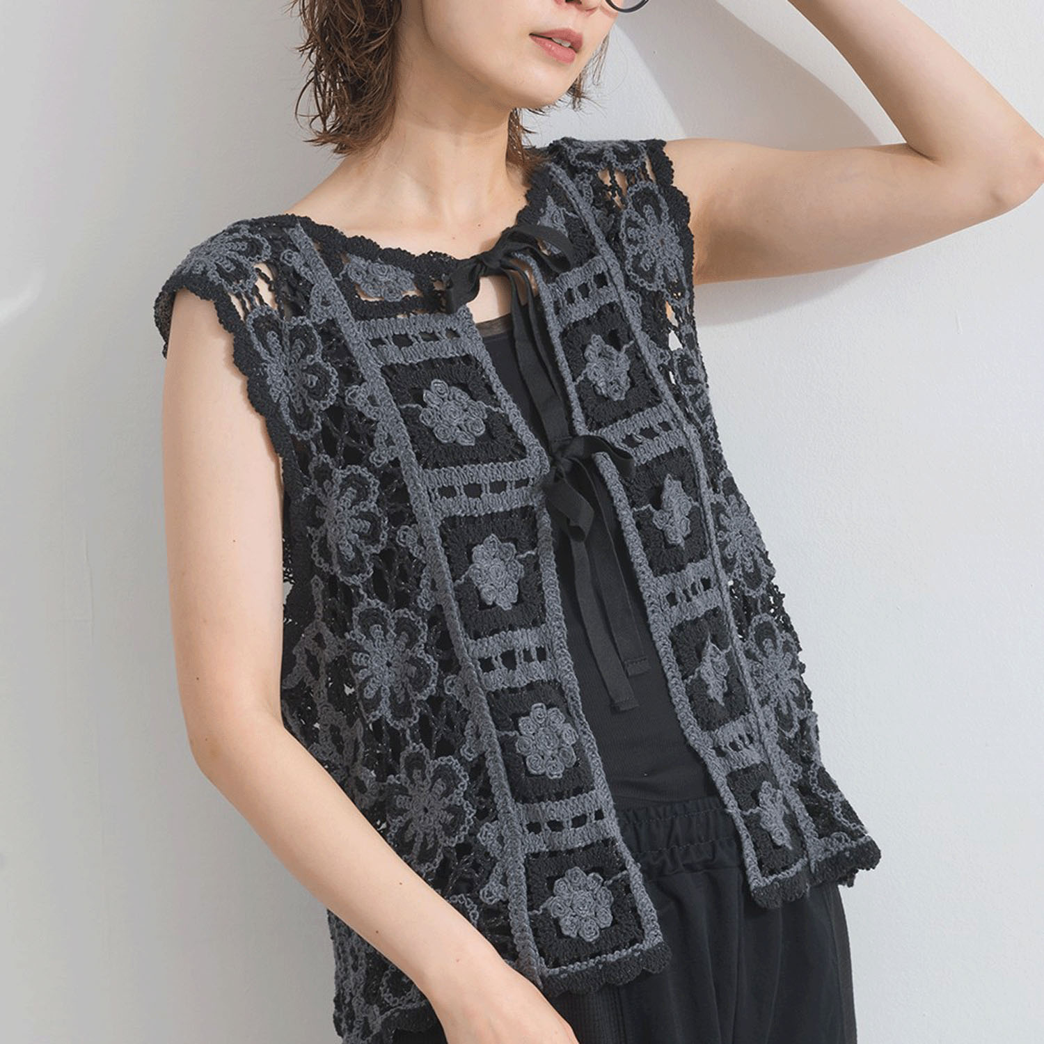 【ETONET限定】 iriey クロシェモチーフ2WAYベスト - 画像2