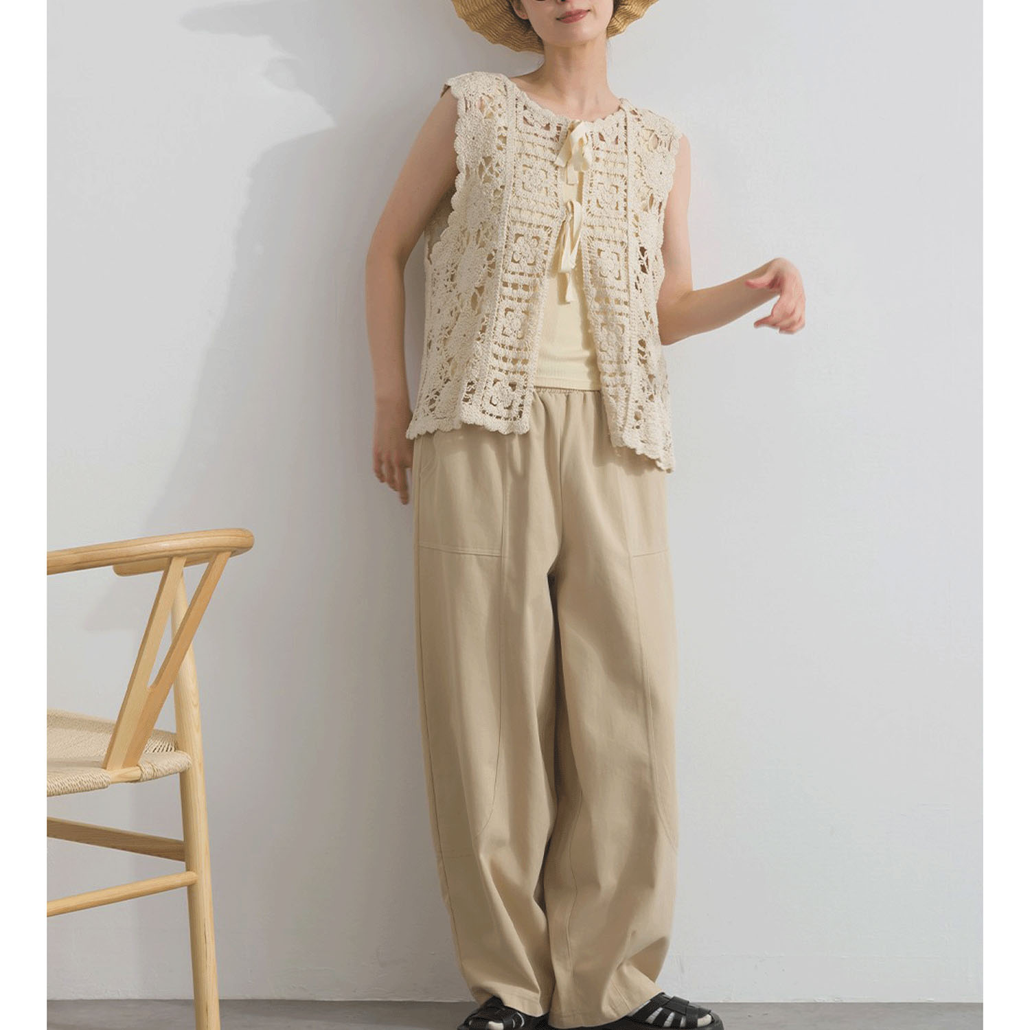 【ETONET限定】 iriey クロシェモチーフ2WAYベスト - 画像13