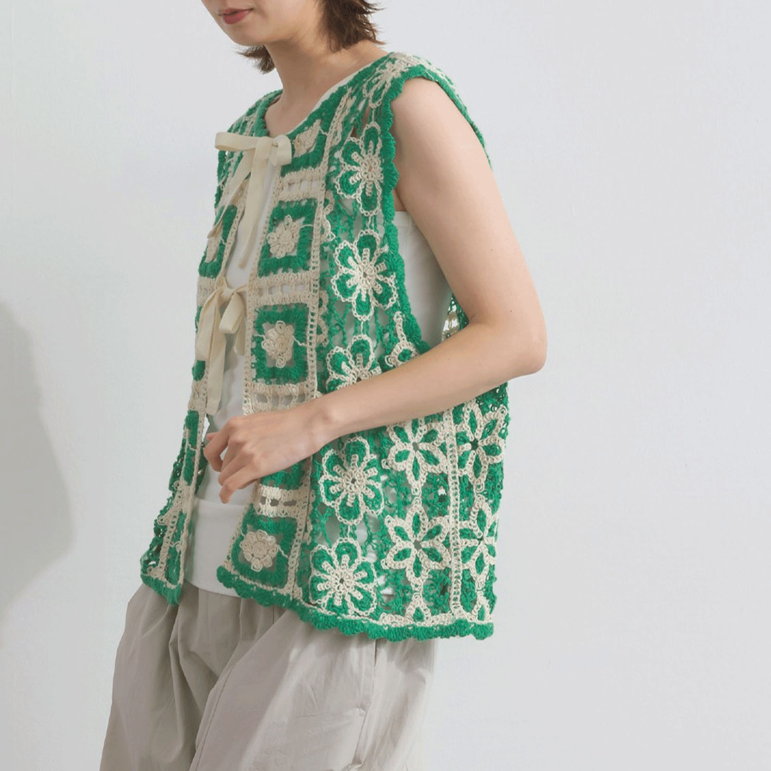 【ETONET限定】 iriey クロシェモチーフ2WAYベスト - 画像16