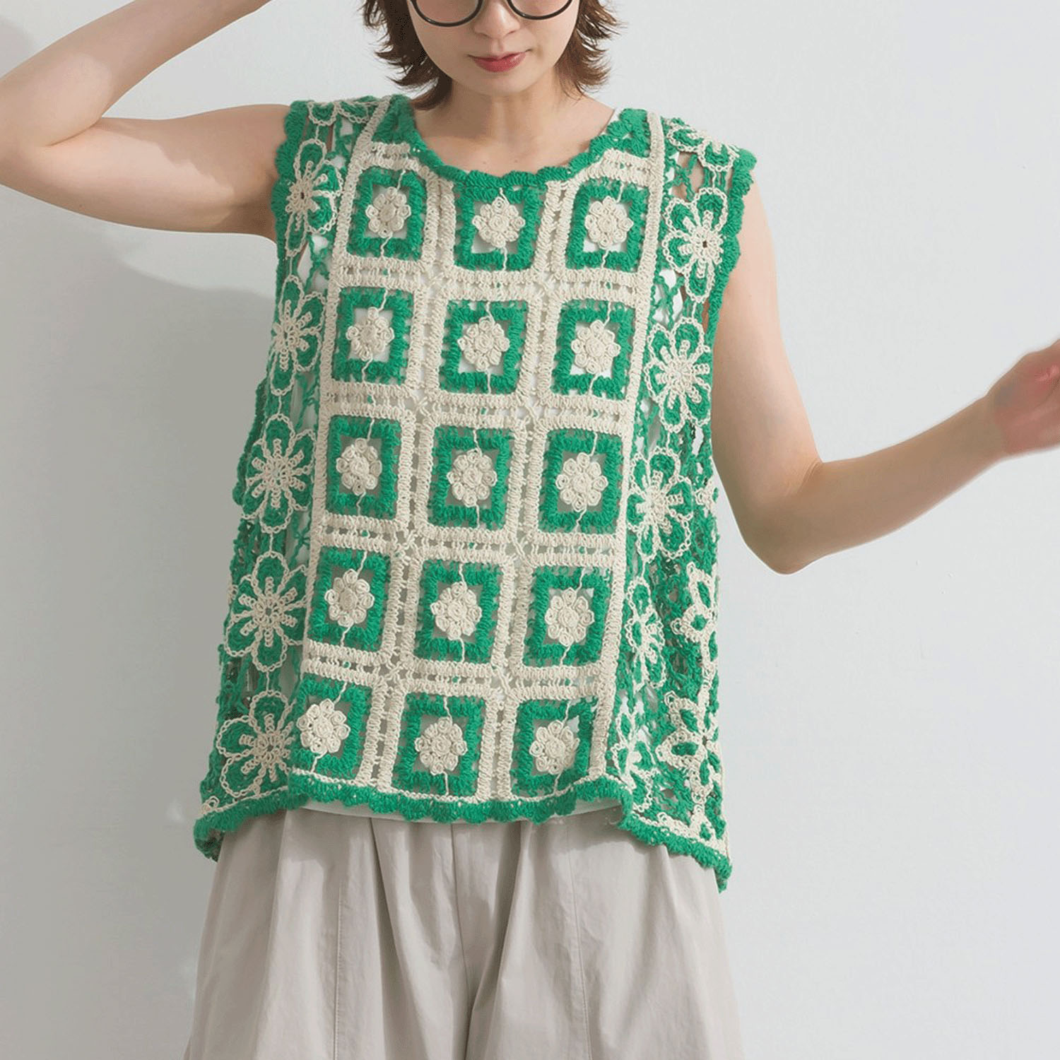 【ETONET限定】 iriey クロシェモチーフ2WAYベスト - 画像18