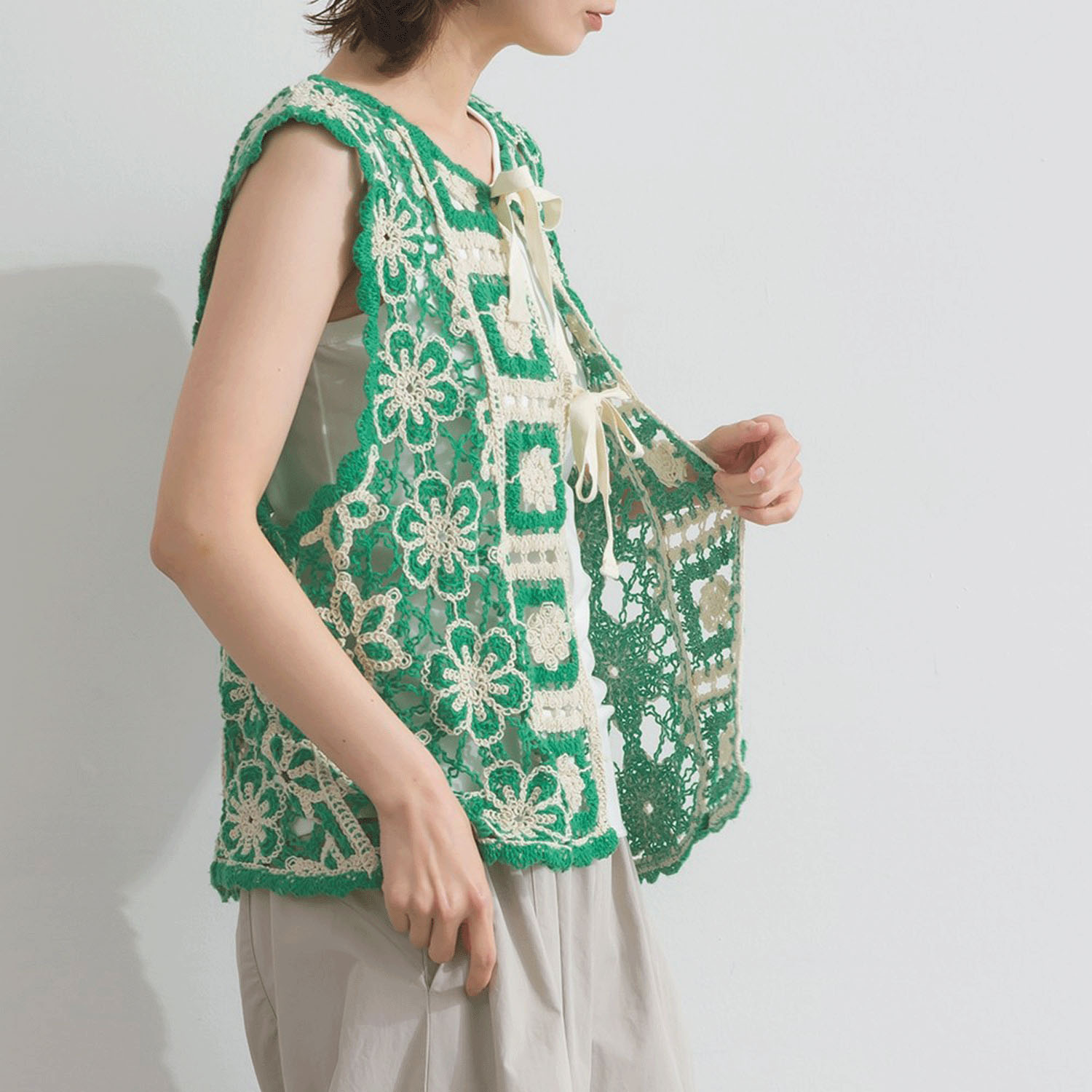 【ETONET限定】 iriey クロシェモチーフ2WAYベスト - 画像19