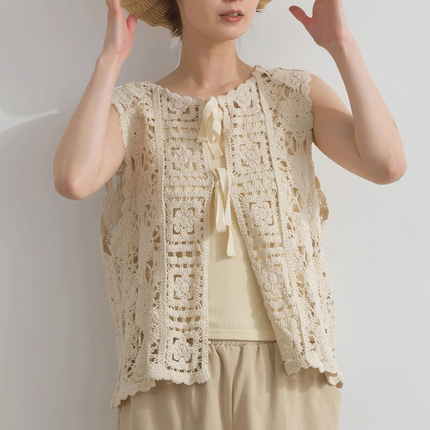 【ETONET限定】 iriey クロシェモチーフ2WAYベスト - 画像10