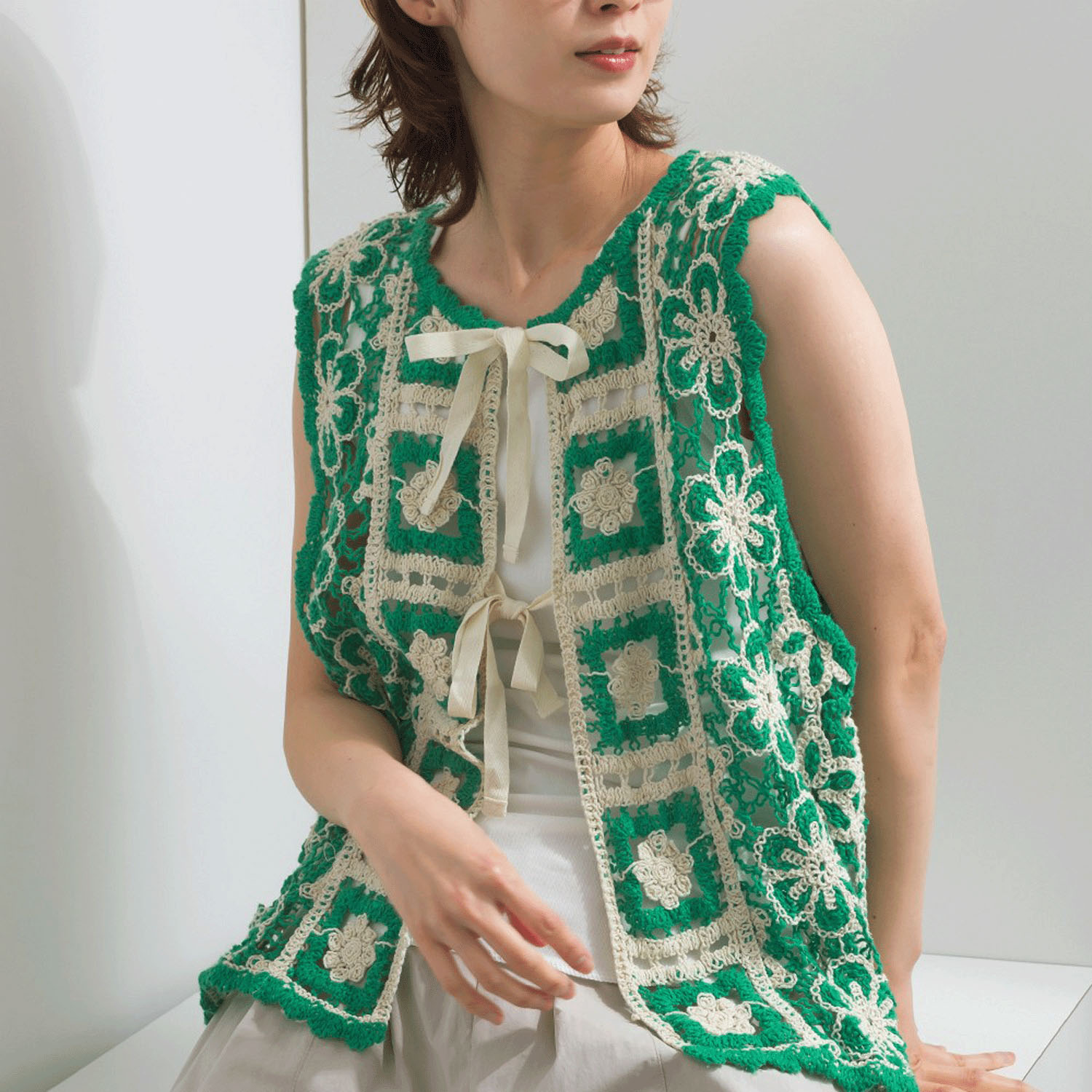 【ETONET限定】 iriey クロシェモチーフ2WAYベスト - 画像1