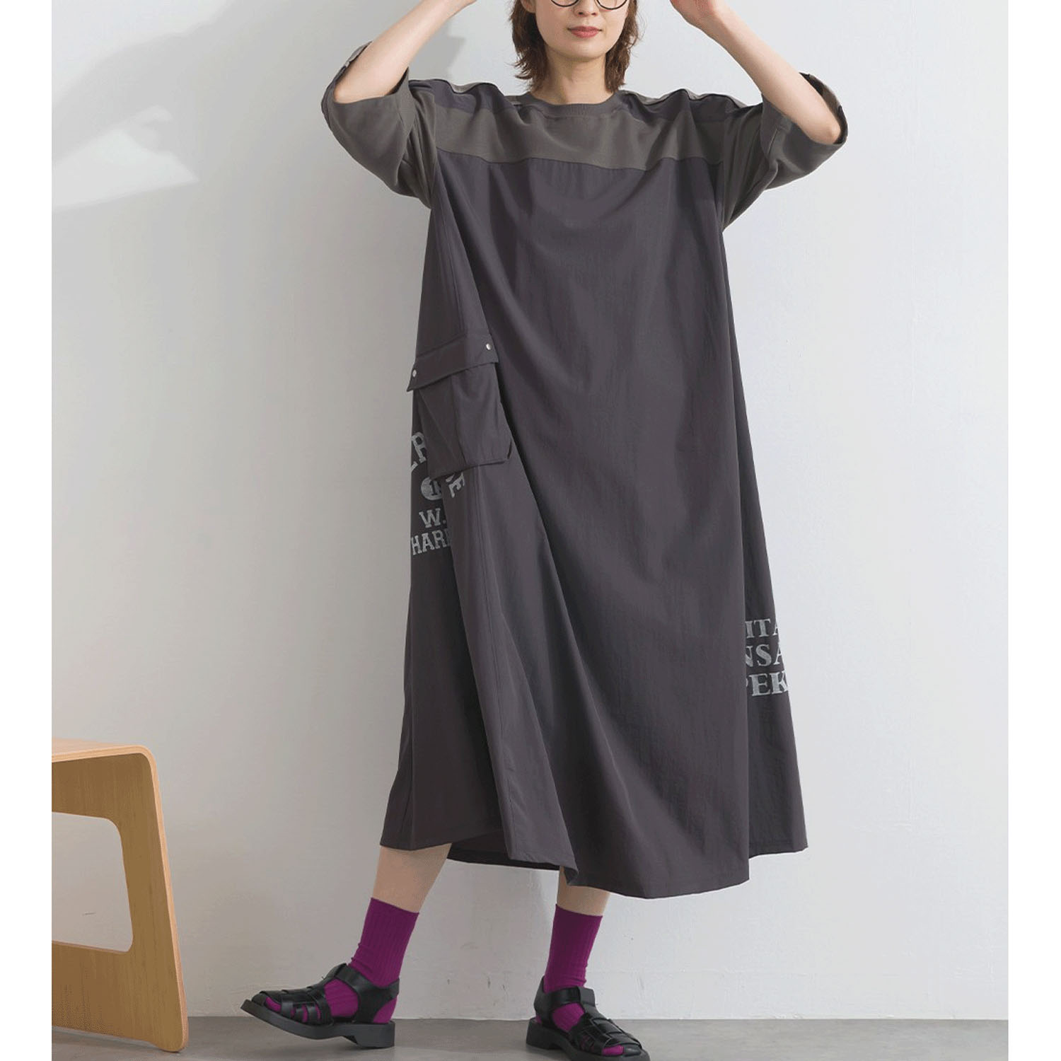 【ETONET限定】 iriey 配色ラインワンピース - 画像3