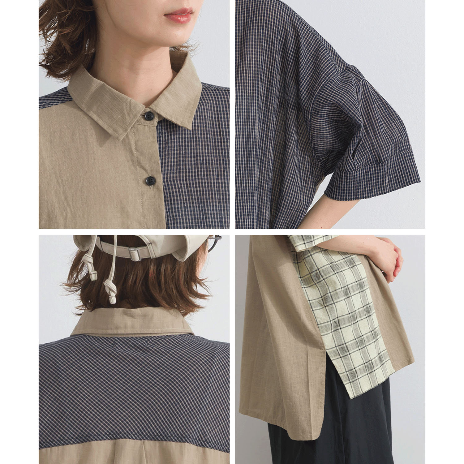 【ETONET限定】 iriey 異素材切替BIGシャツ - 画像11