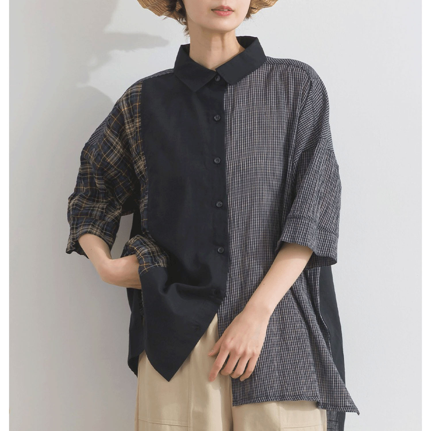 【ETONET限定】 iriey 異素材切替BIGシャツ - 画像13