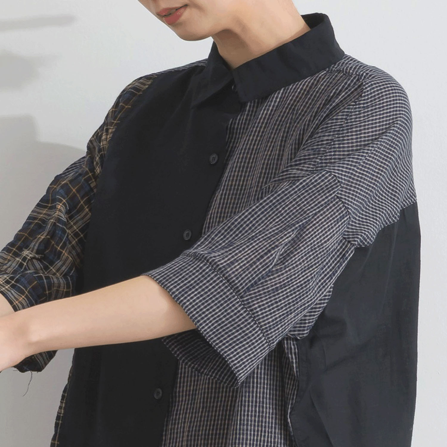 【ETONET限定】 iriey 異素材切替BIGシャツ - 画像16