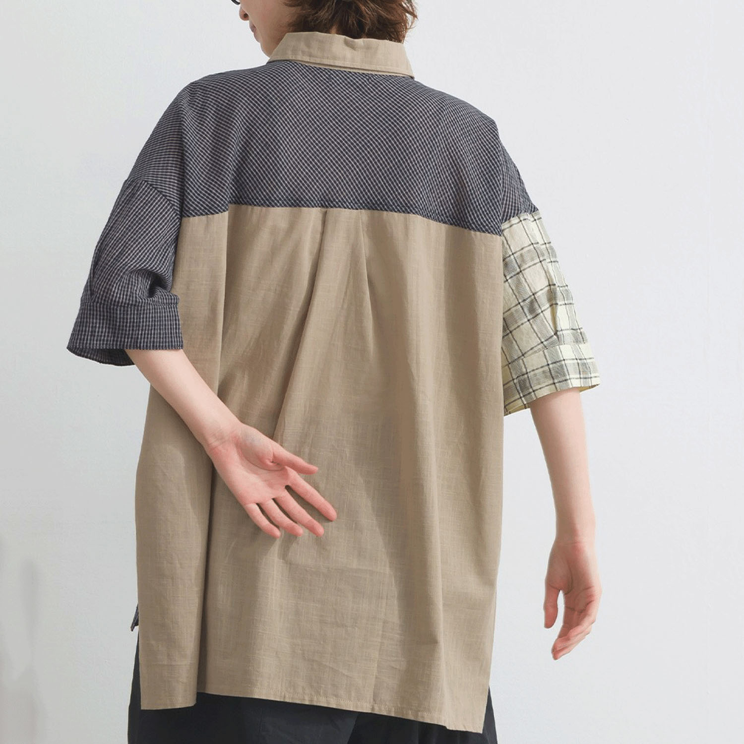 【ETONET限定】 iriey 異素材切替BIGシャツ - 画像6