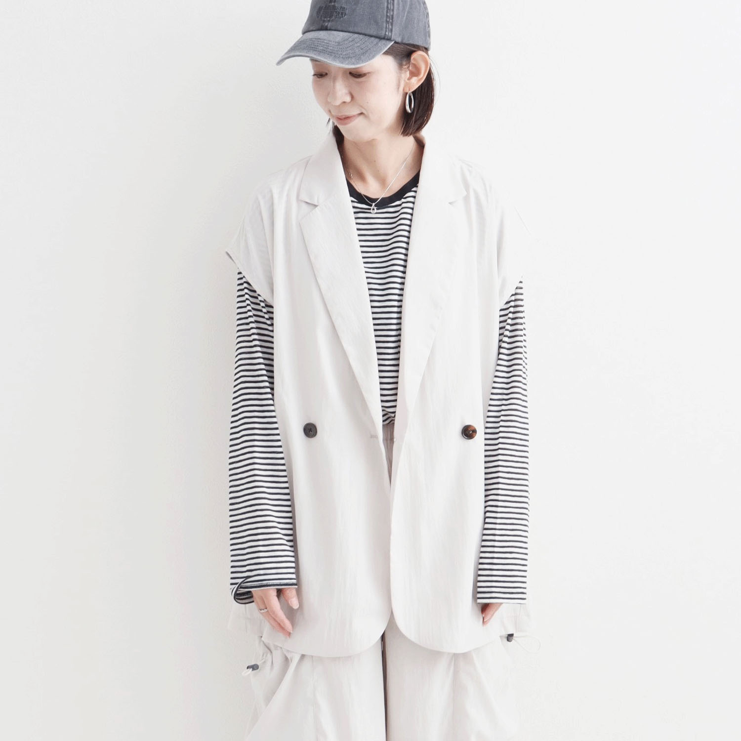 le colis ナイロンヴィンテージテーラーベスト