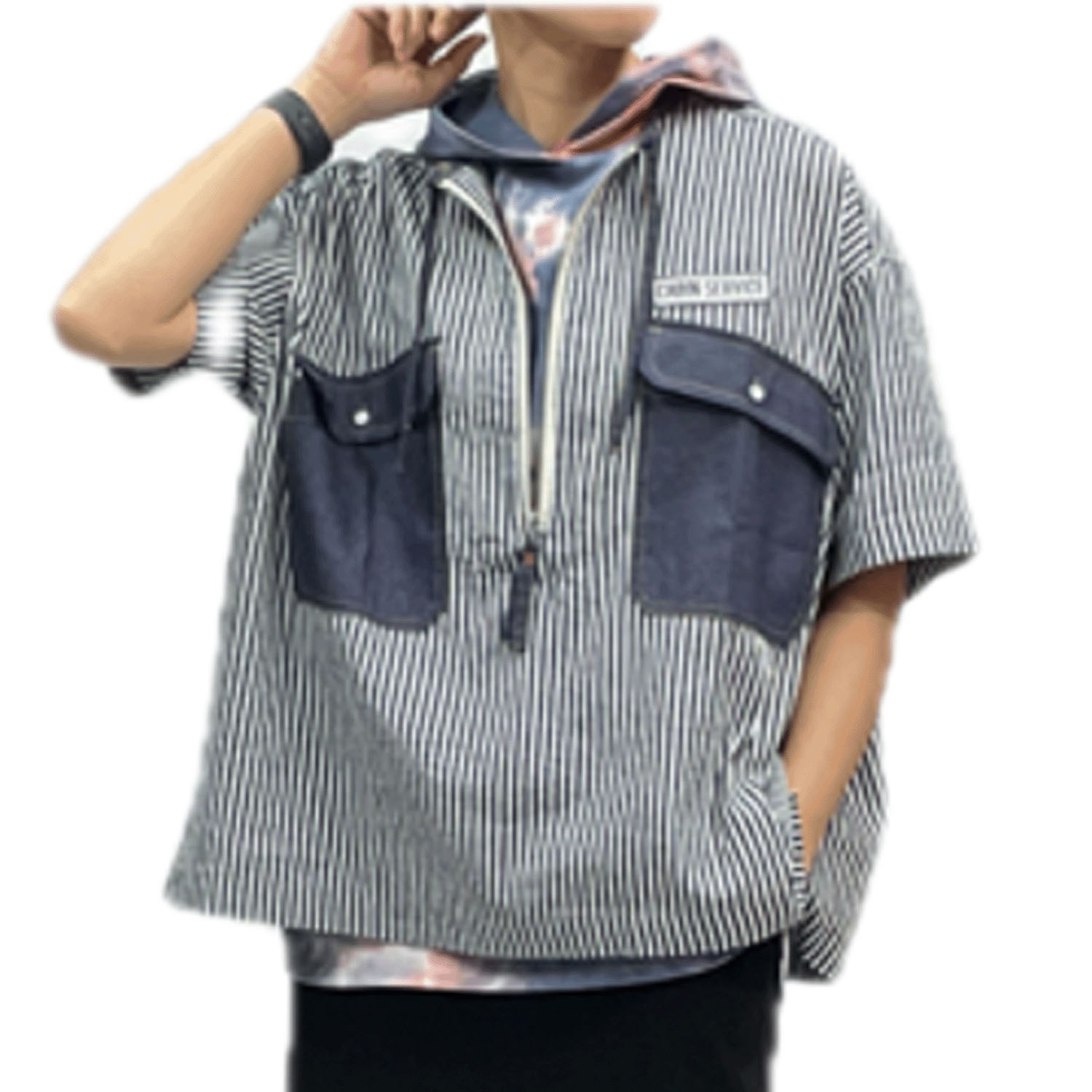 GENTIL ハーフジップデニムシャツ