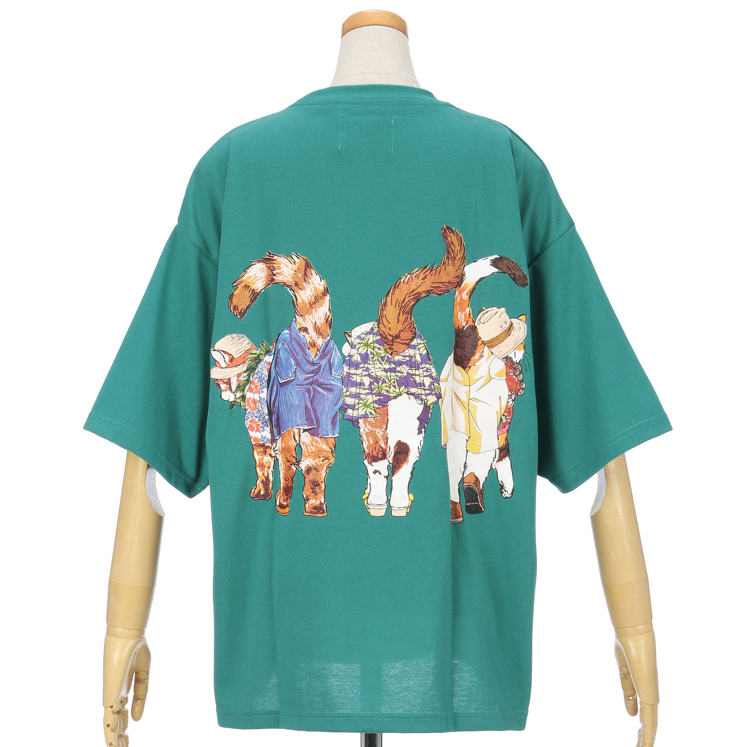 【Insta Live】【ETONET限定】CORISCO Animal Village 前後プリントネコTシャツ リゾート - 画像14
