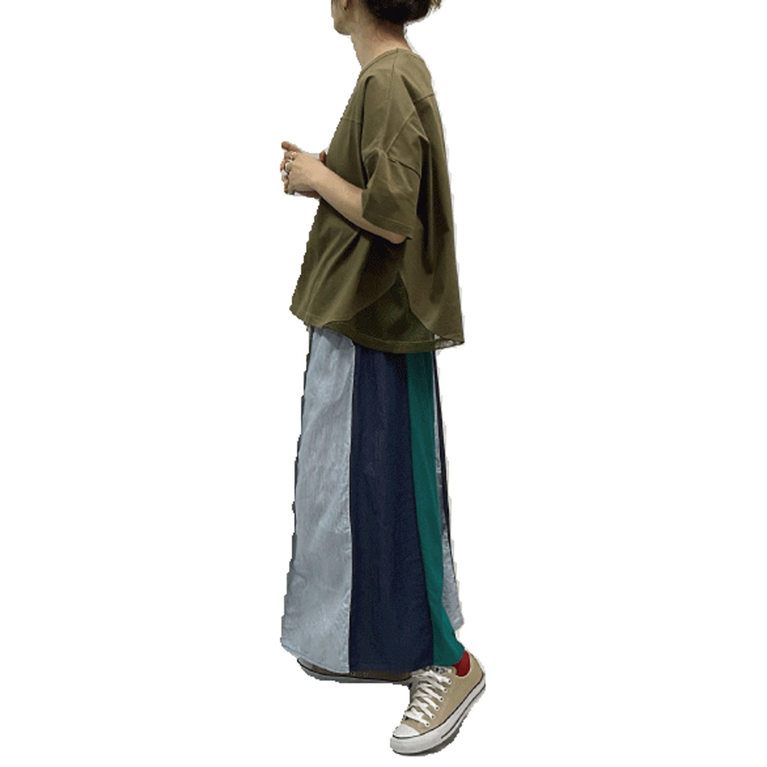 GENTIL スリットメッシュ肩切替ワイドTee - 画像17