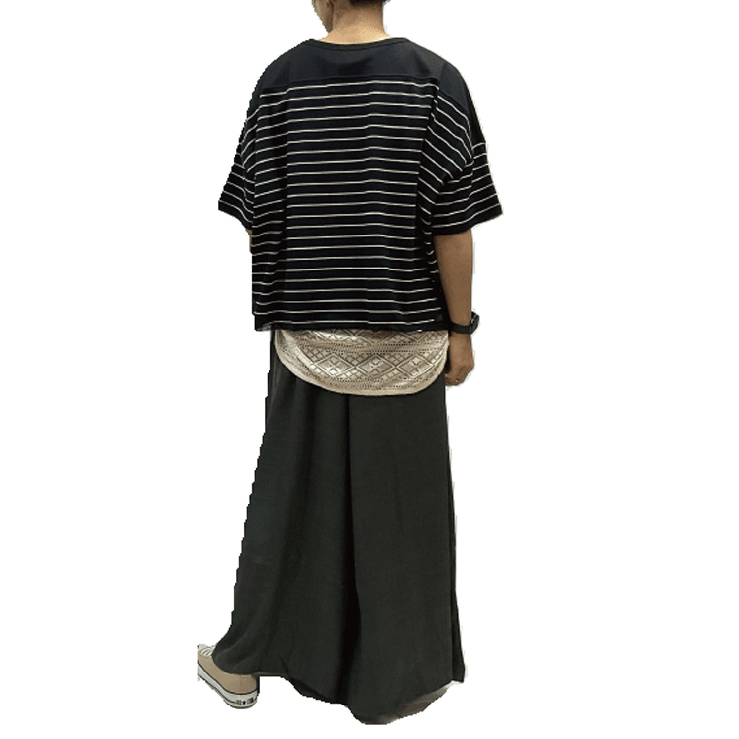 GENTIL スリットメッシュ肩切替ワイドTee - 画像4