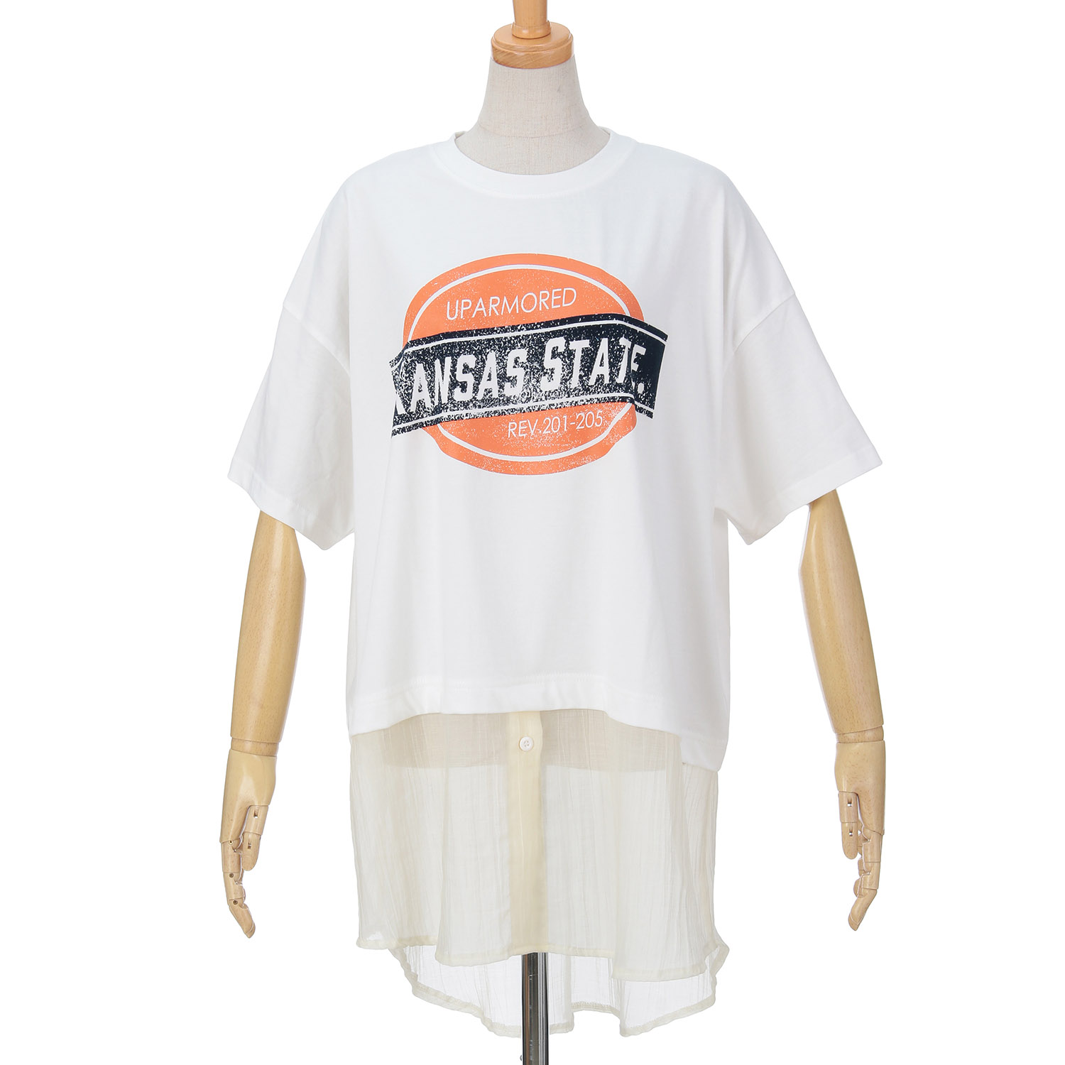 GENTIL シャツレイヤード風プリントT - 画像9