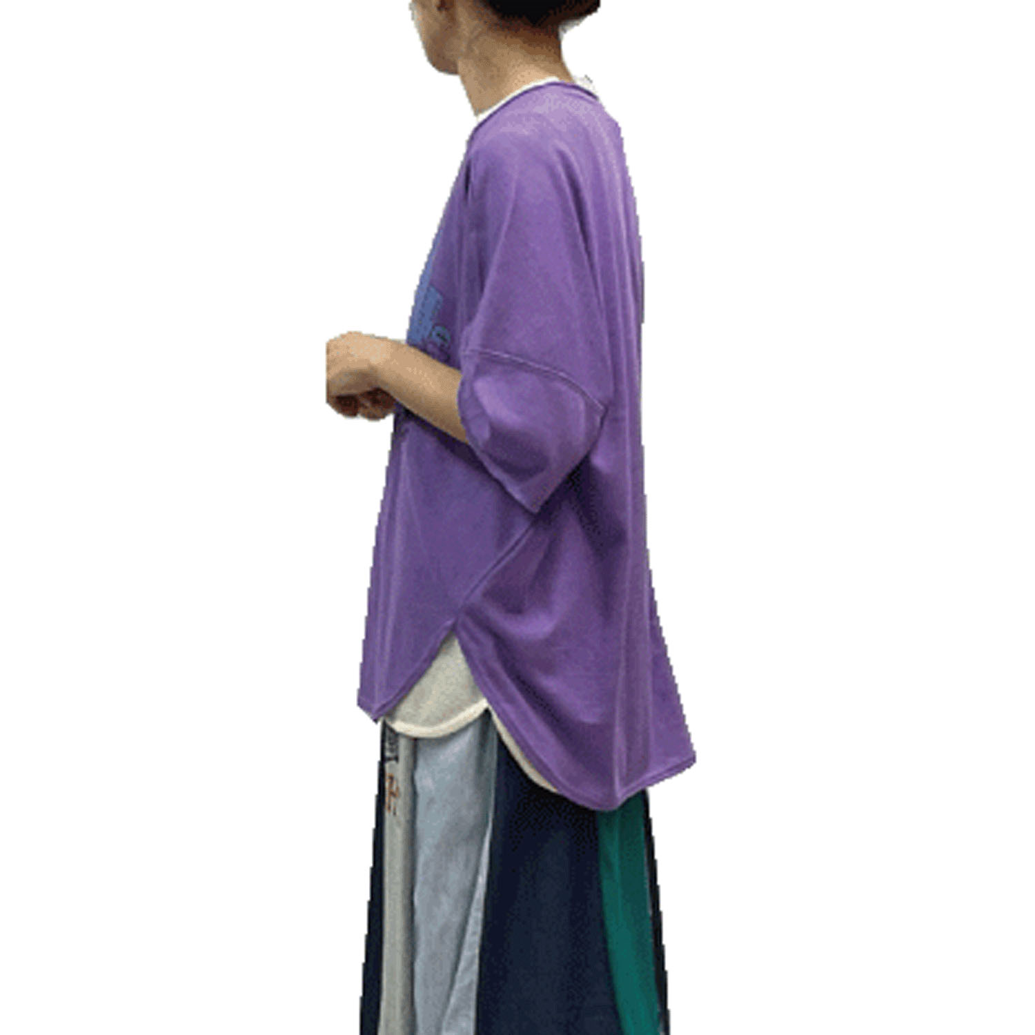 GENTIL 麻タッチ天竺ロールネックプリントTee - 画像15