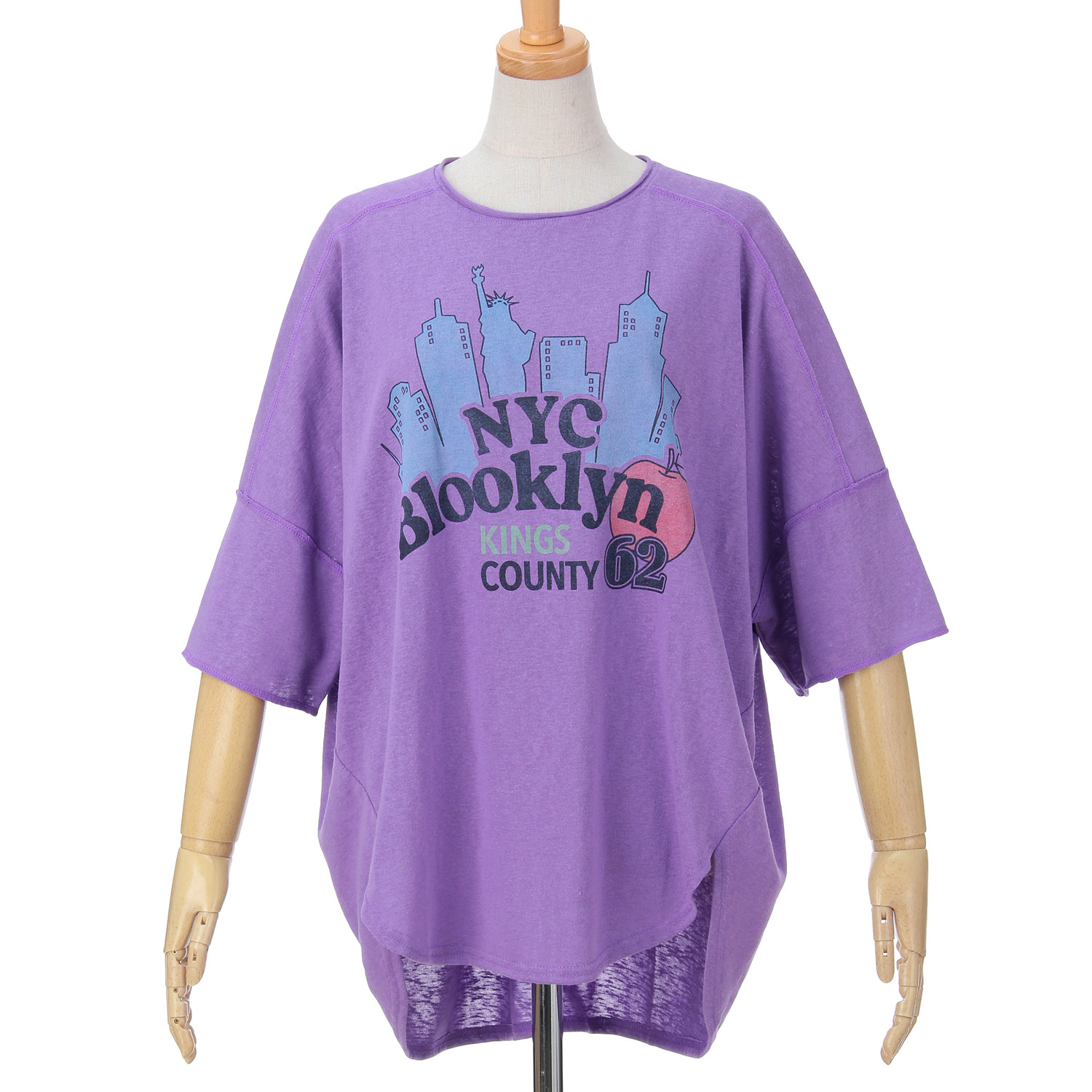 GENTIL 麻タッチ天竺ロールネックプリントTee - 画像16