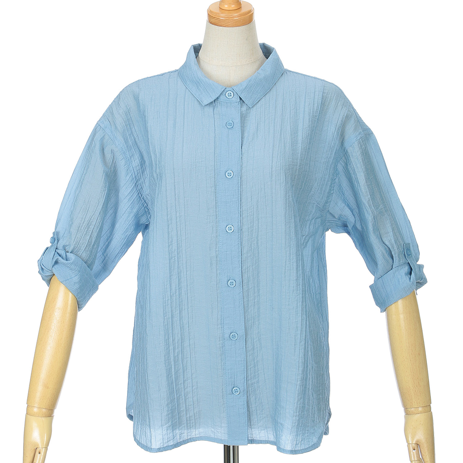 embelge ピンタック5分袖ブラウス - 画像1