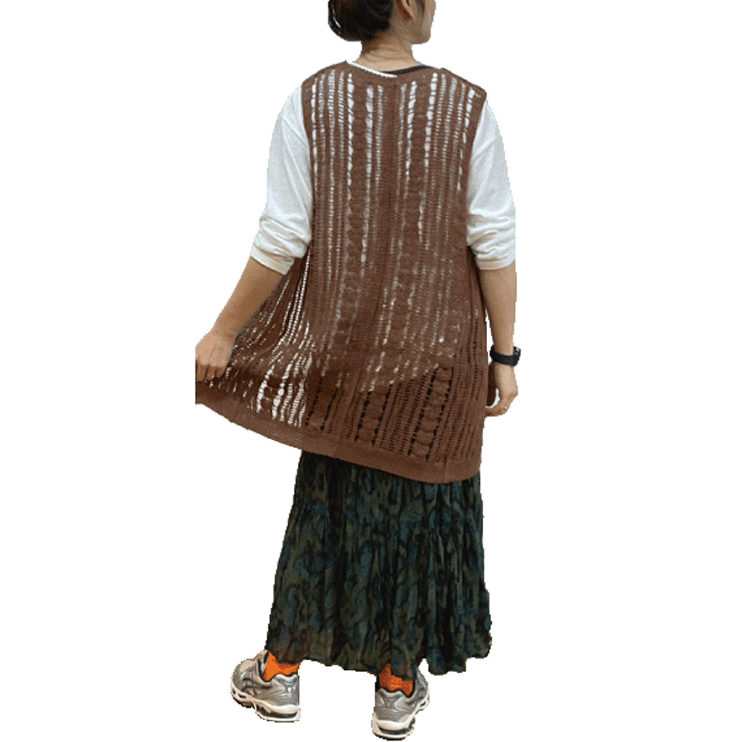 【Insta Live】GENTIL かぎ針編み風ロングベスト - 画像3