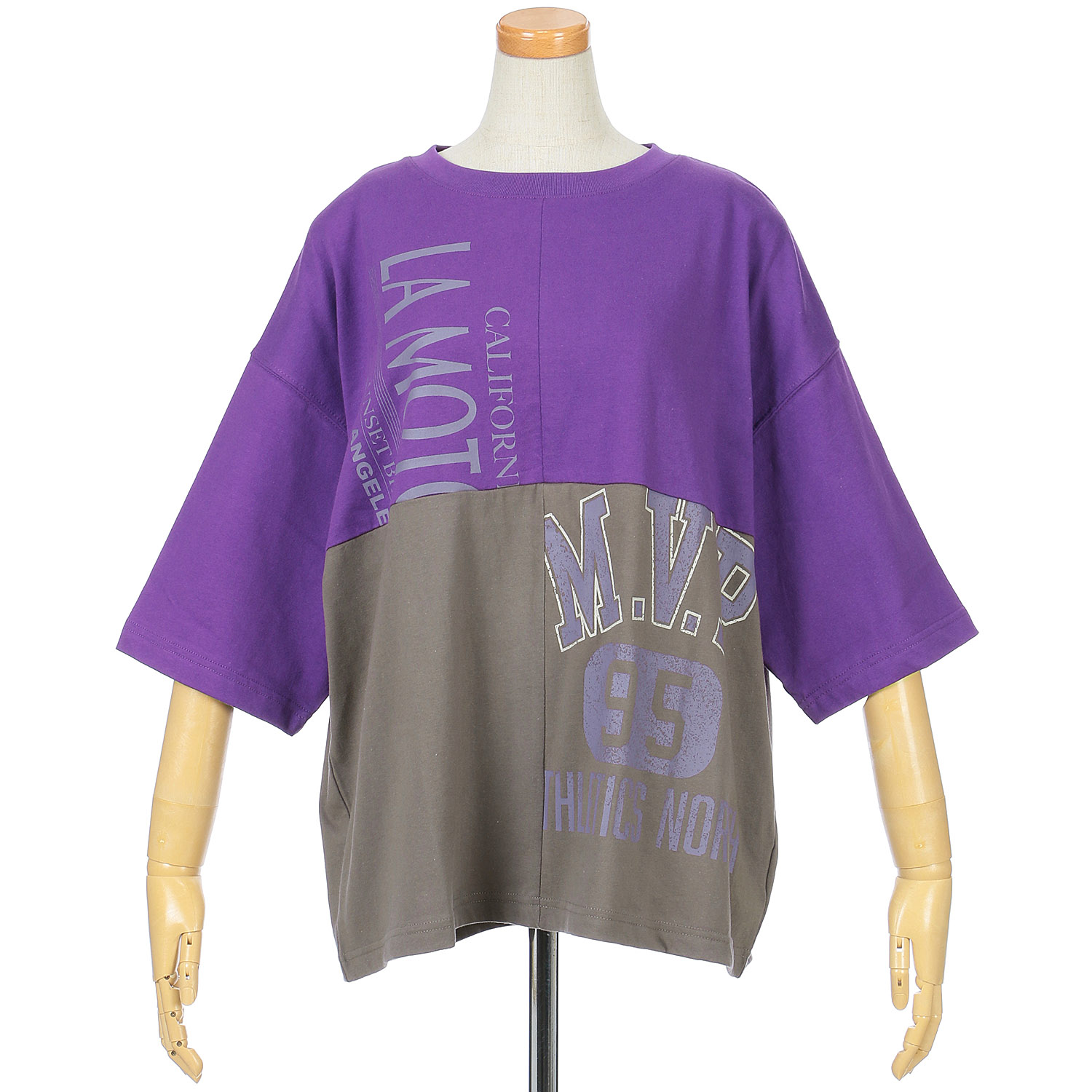 GENTIL リメイク風配色プリントTee