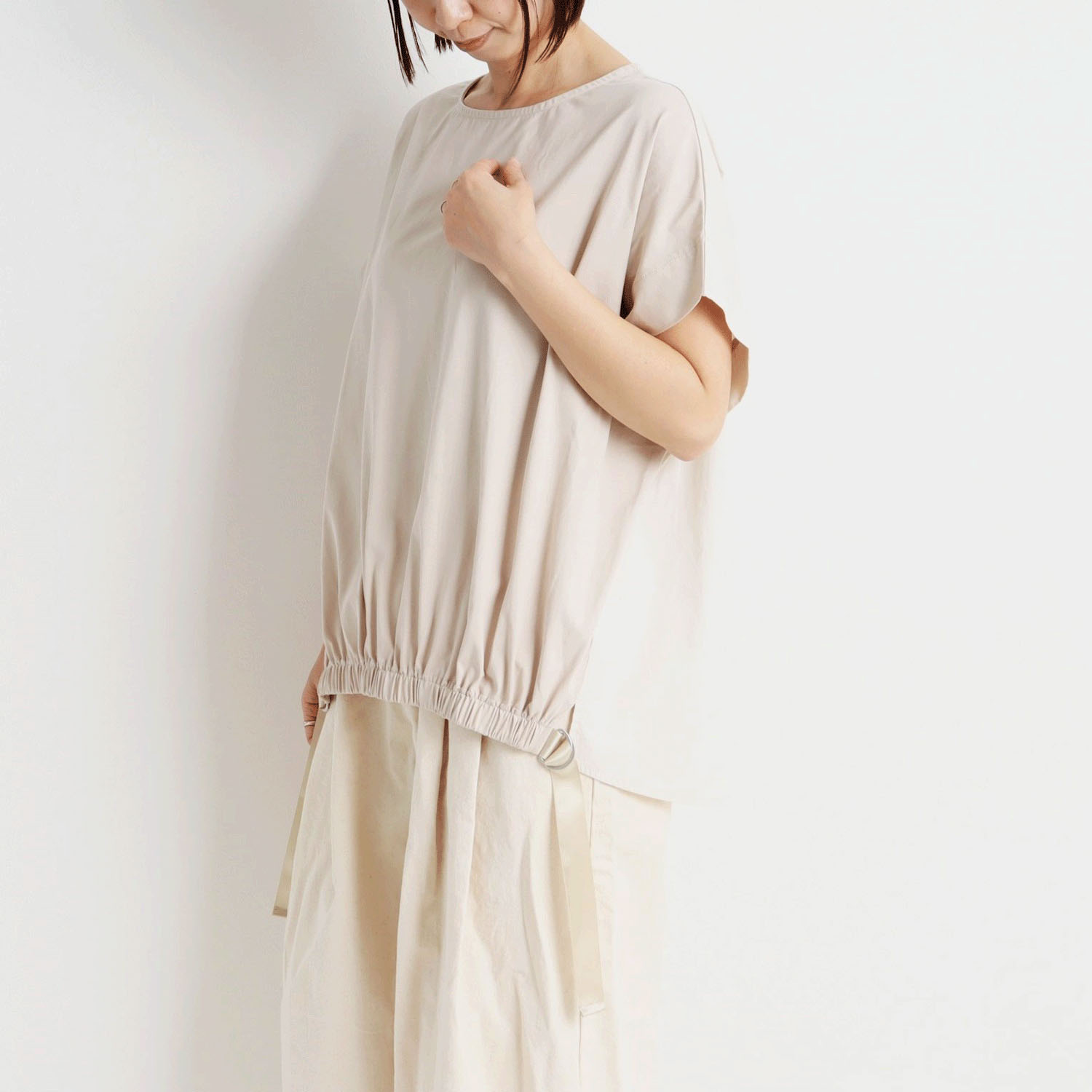 le colis シルケットライク前身布帛プルオーバー