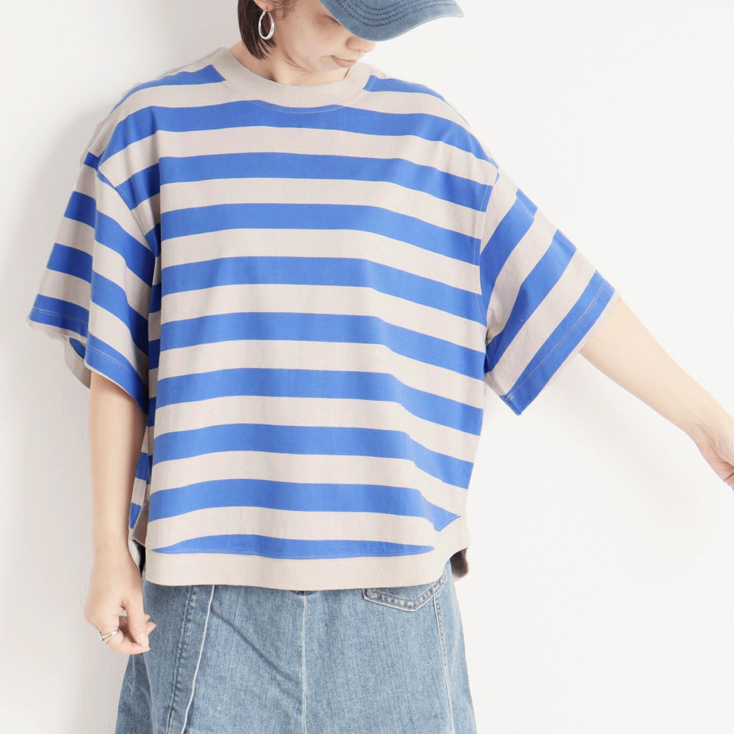 【Insta Live】le colisボーダーまるっとプルオーバー5分袖 - 画像2