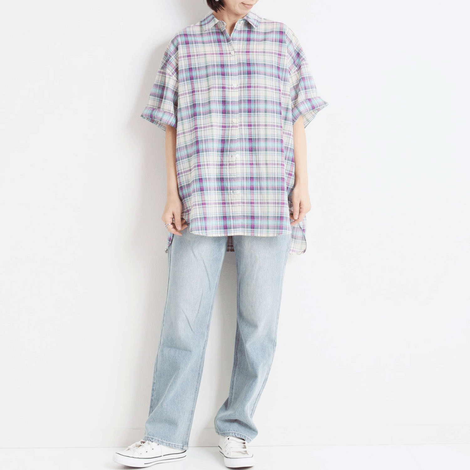 le colis リネンブレンドワイドシャツ5分袖 - 画像3