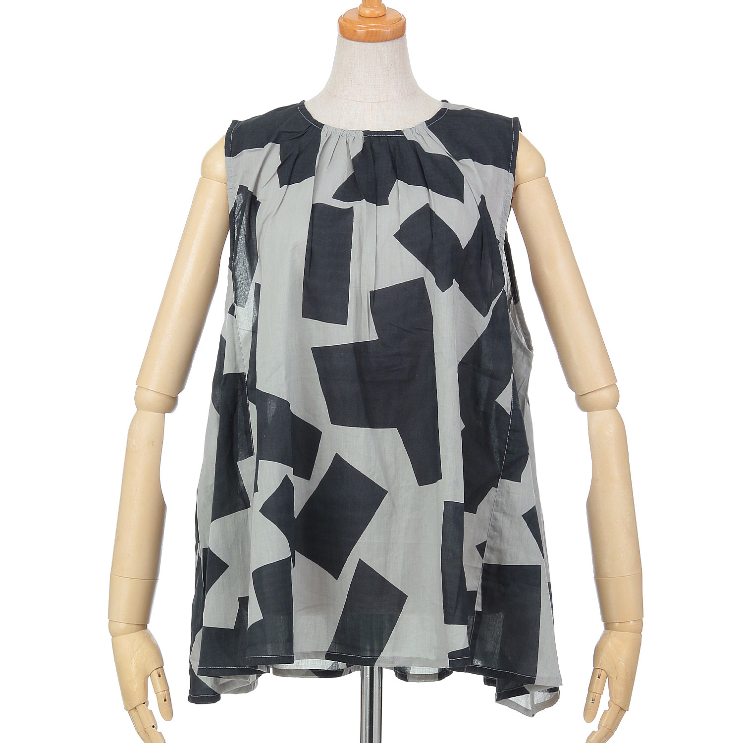 fu－dueka：： 幾何学プリントギャザーチュニック - 画像5