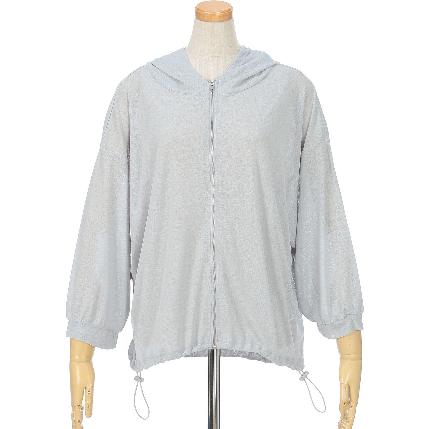 le colis ドルマンギャザーZIPパーカー - 画像2