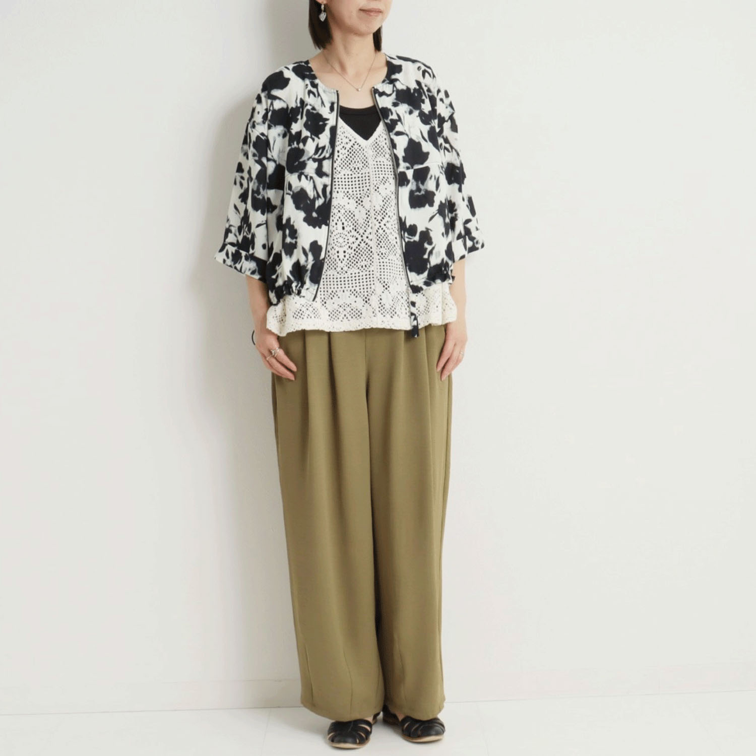 le colis シアークレープZIPブルゾン - 画像12