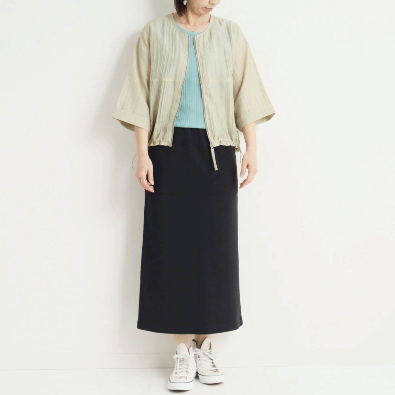 le colis シアークレープZIPブルゾン - 画像5