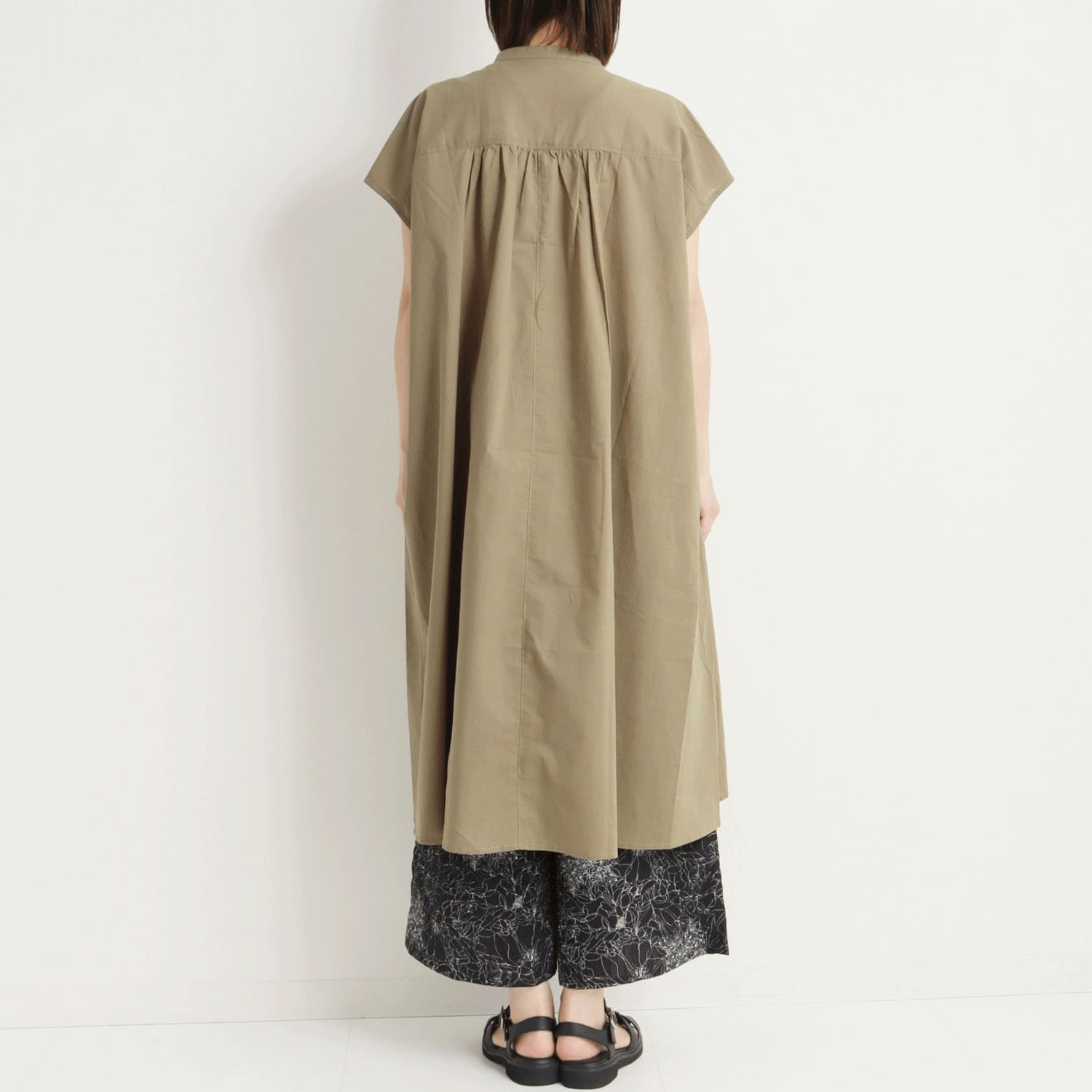 le colis 無地＆プリントフレンチスリーブワンピ - 画像4