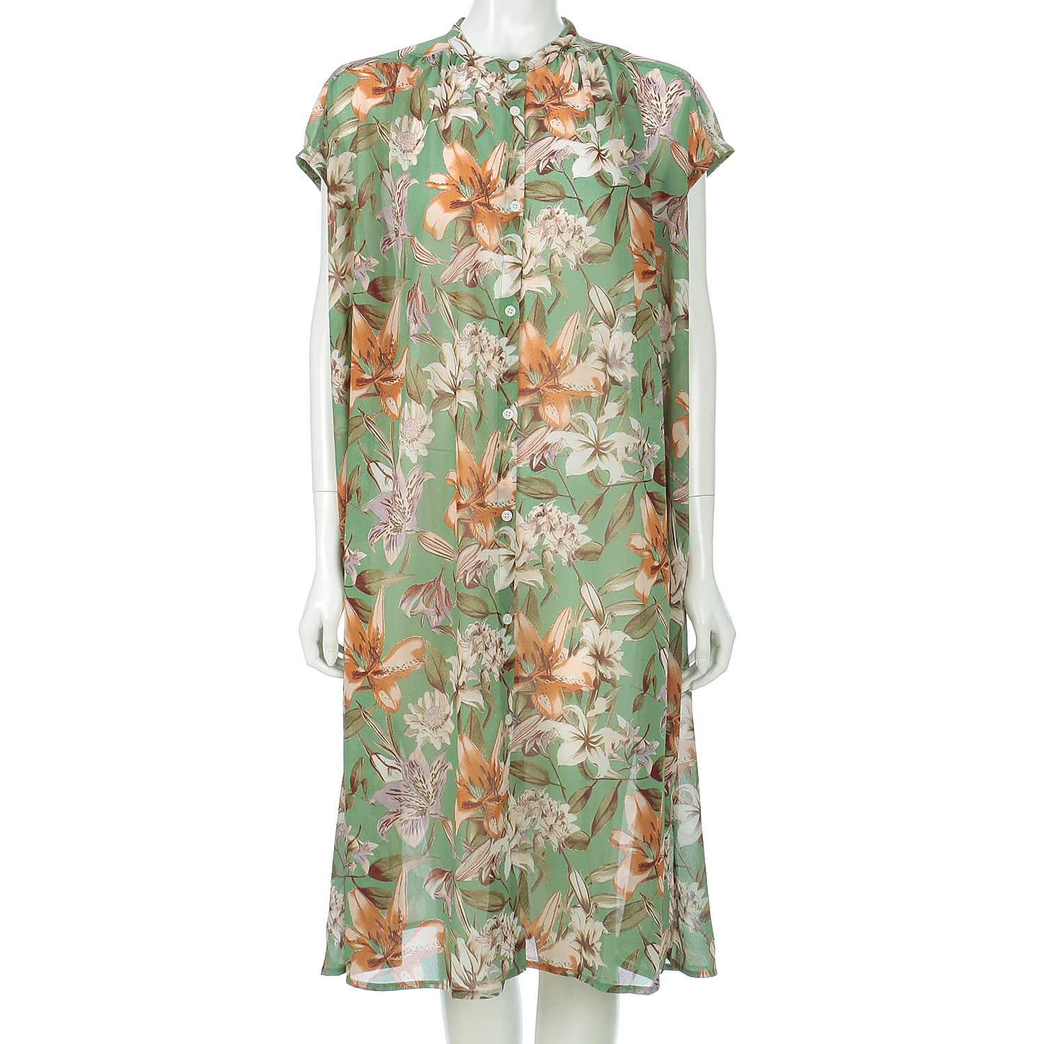 le colis 無地＆プリントフレンチスリーブワンピ - 画像6