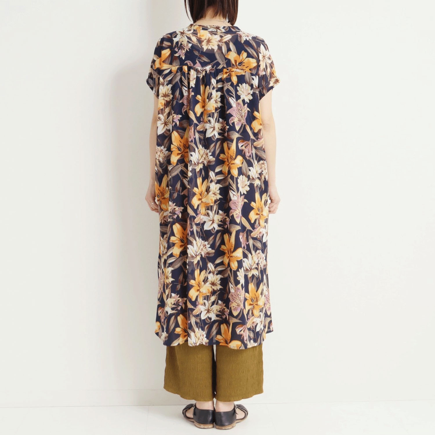 le colis 無地＆プリントフレンチスリーブワンピ - 画像10