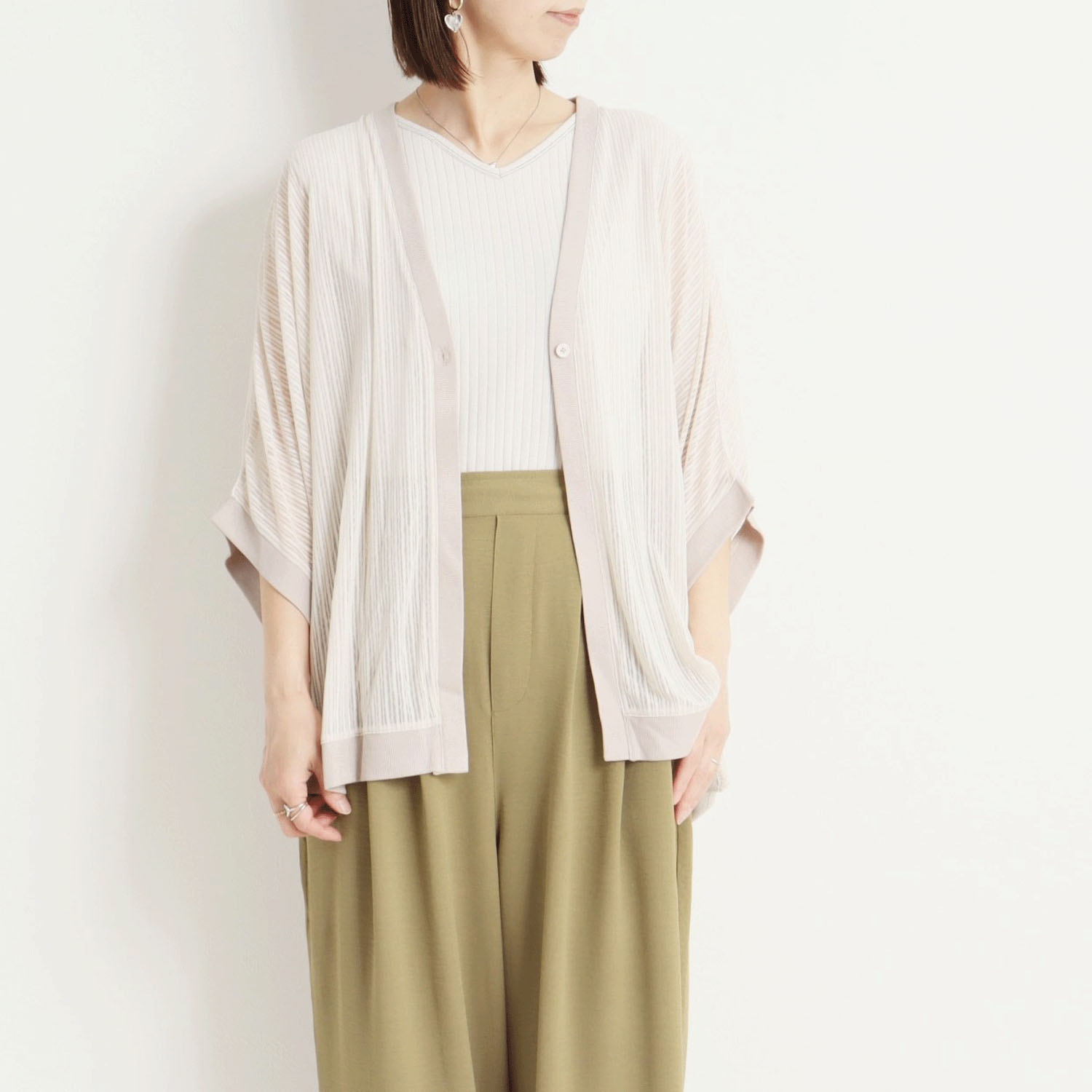 le colis シアーストライプドルマンカーデ - 画像1