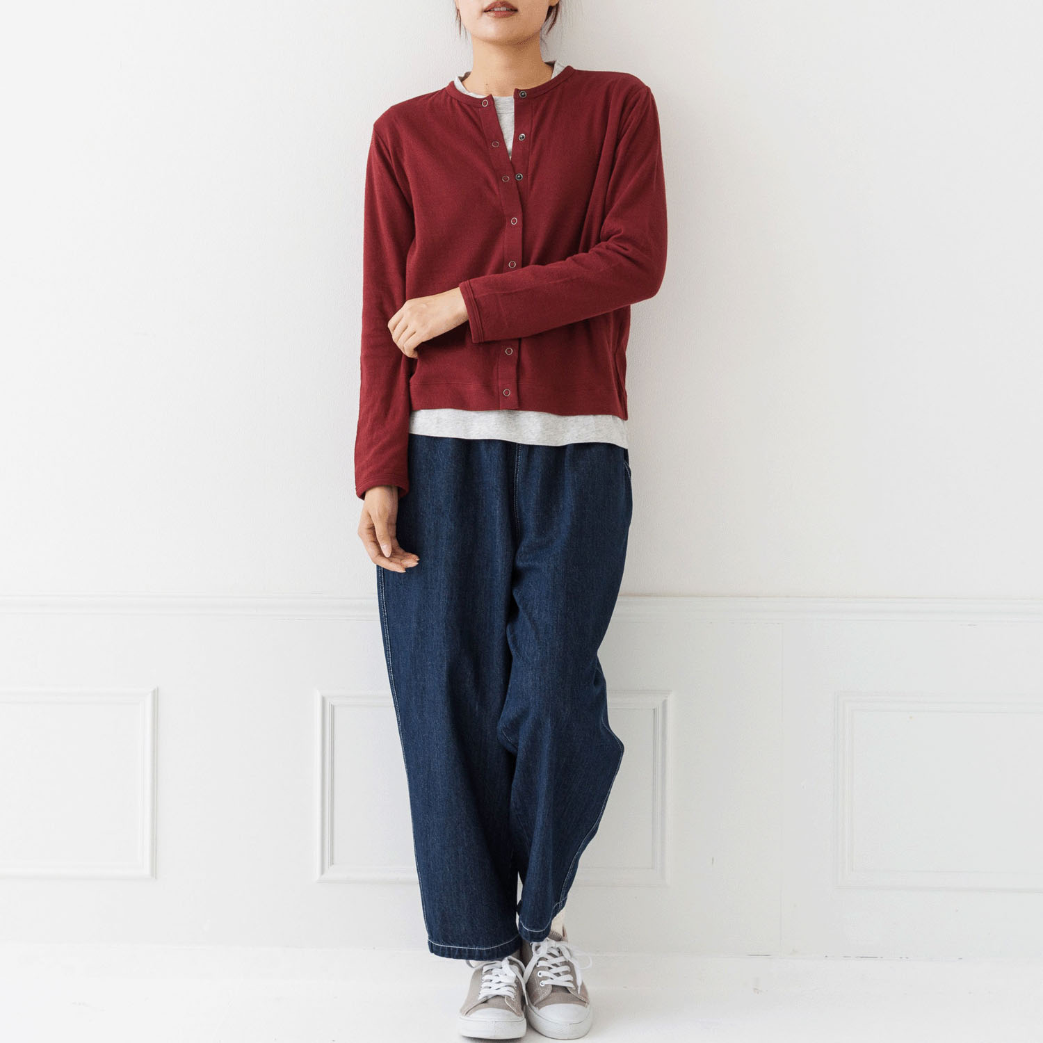 【お取り寄せ】kermu コットン接結天竺クルーネックカーディガン - 画像2