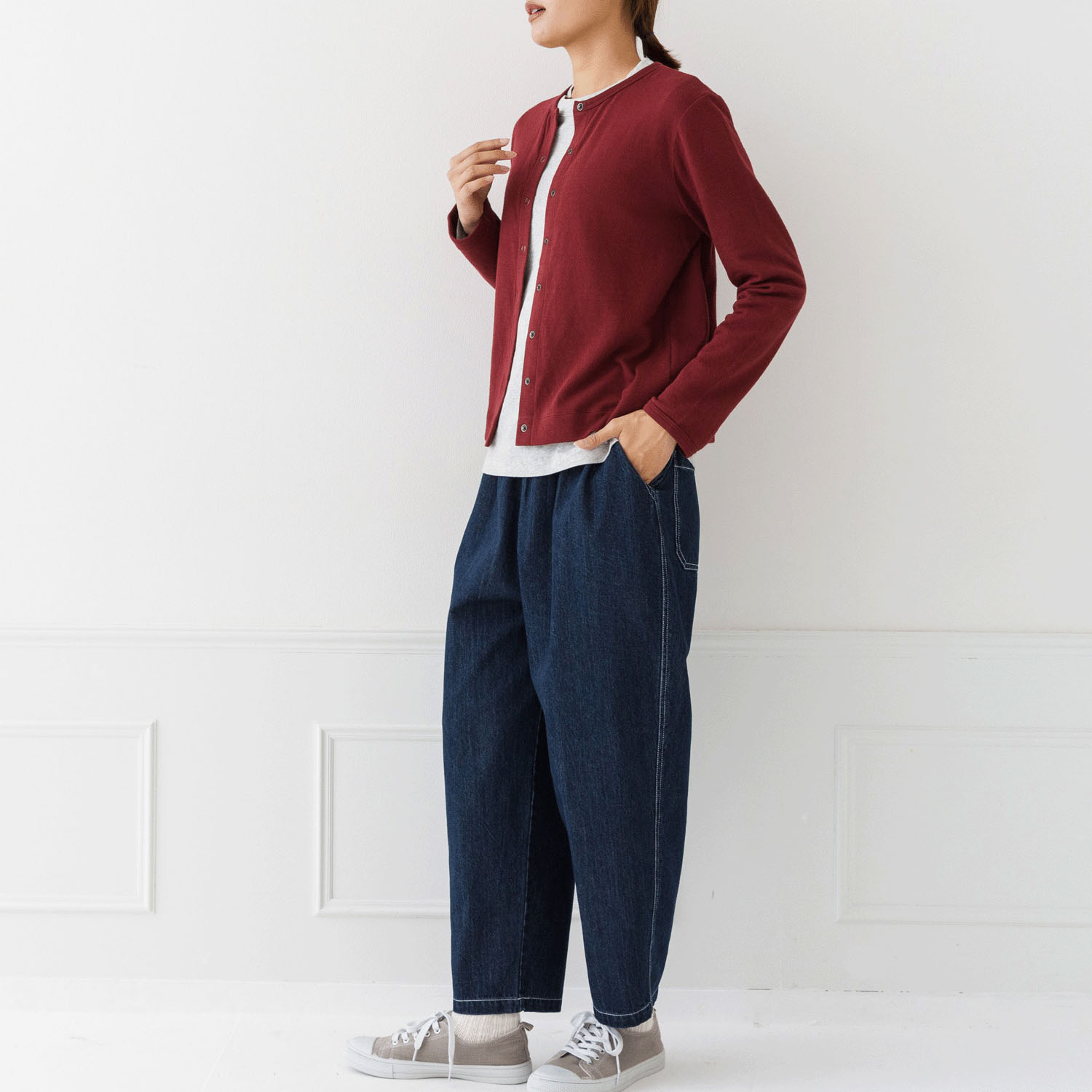 【お取り寄せ】kermu コットン接結天竺クルーネックカーディガン - 画像22