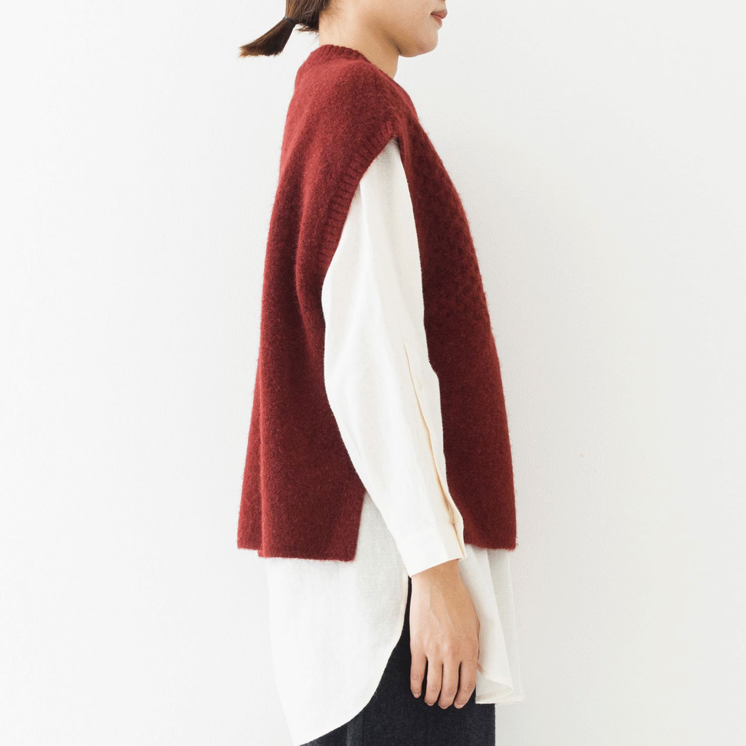 【お取り寄せ】kermu マーセライズウール柄編みベスト - 画像10