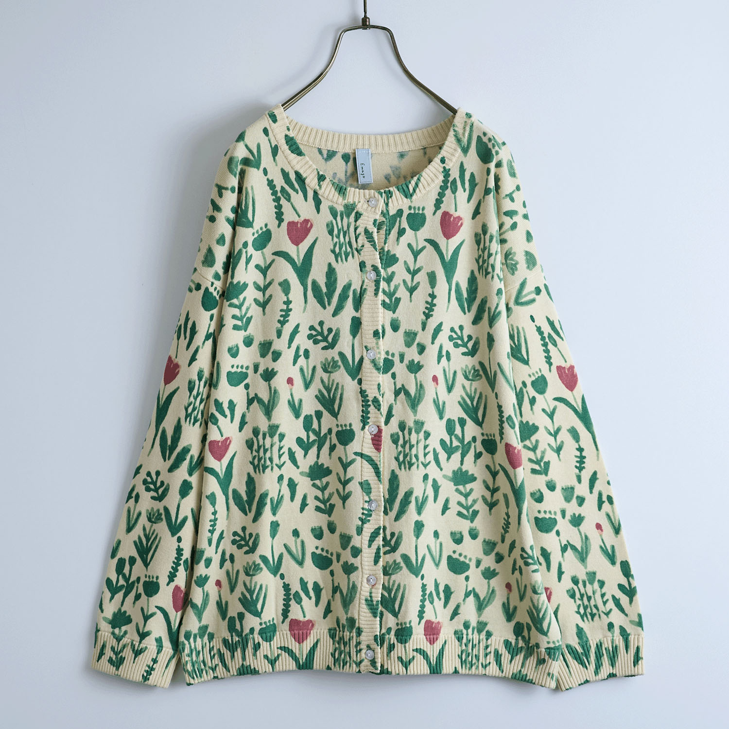 Emago 花水彩プリントカーディガン - 画像1