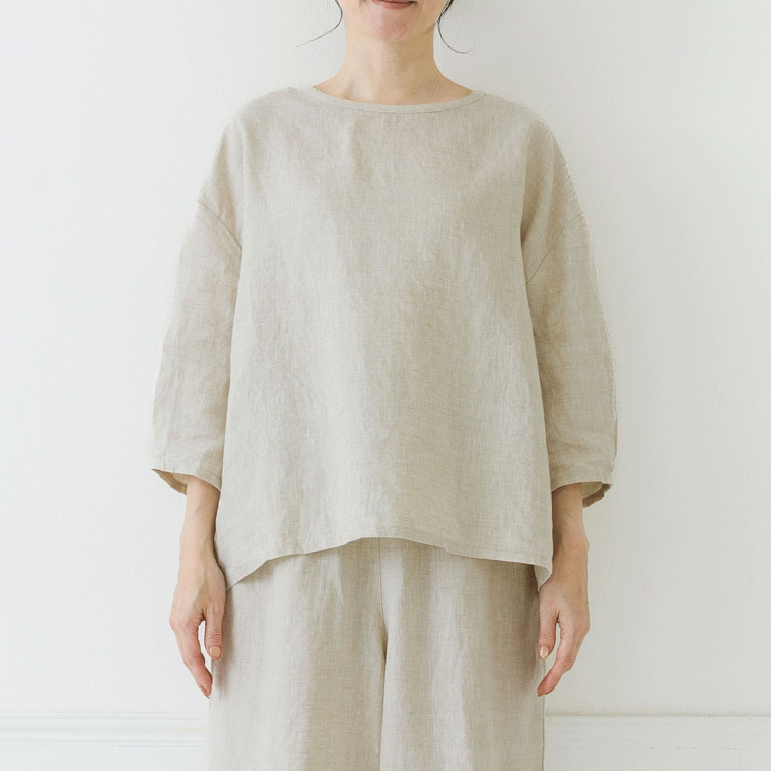 【お取り寄せ】Crea delice リネン袖口タックボリューム7分袖ブラウス - 画像18