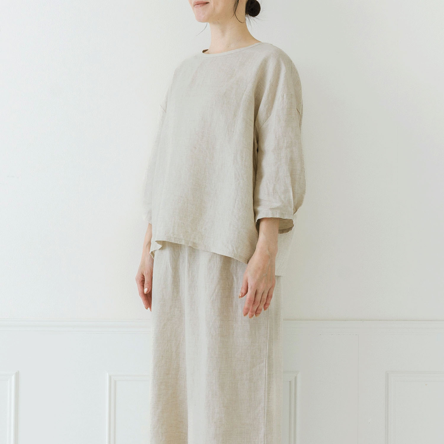 【お取り寄せ】Crea delice リネン袖口タックボリューム7分袖ブラウス - 画像19